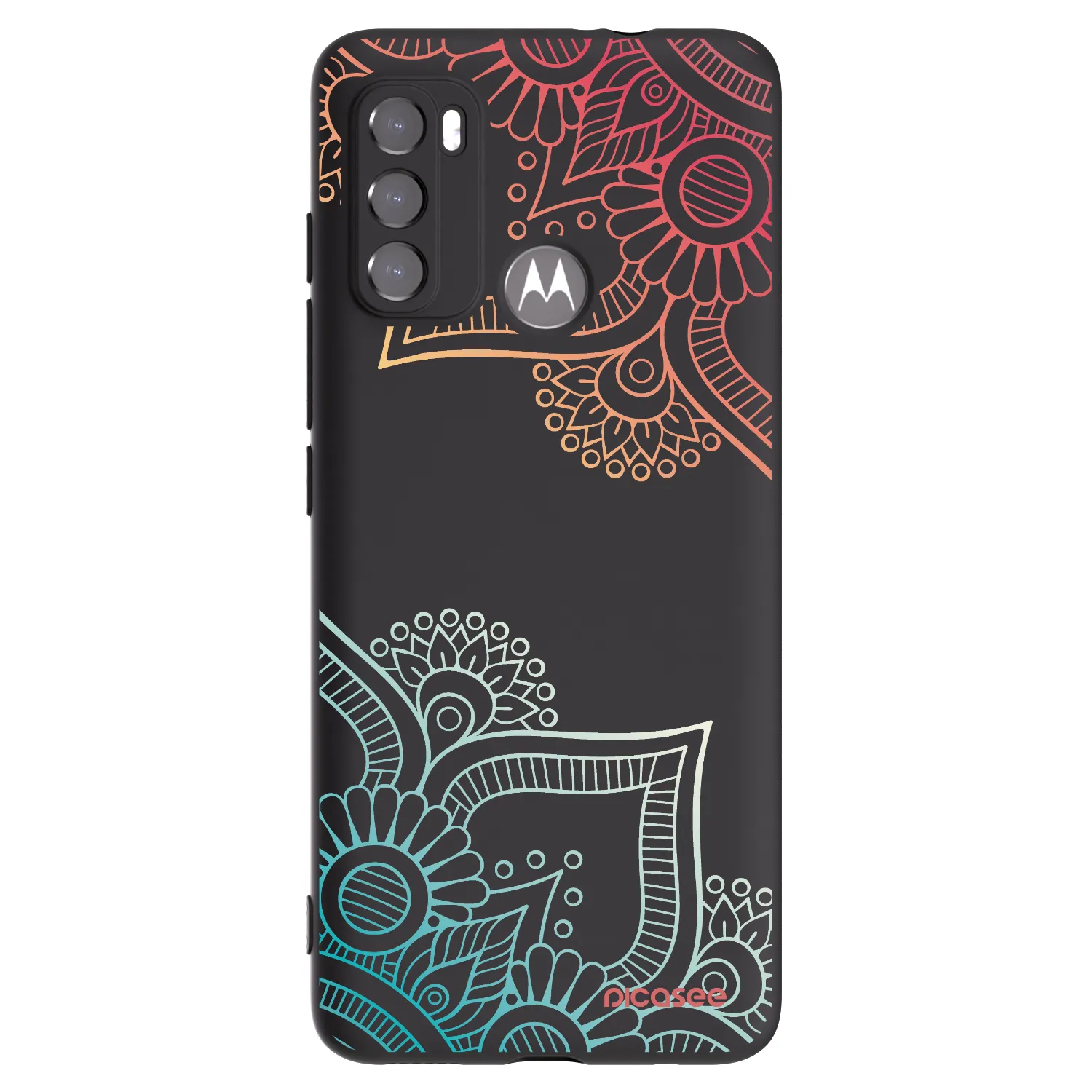Picasee silikonový černý obal pro Motorola Moto G60 - Květinový vzor