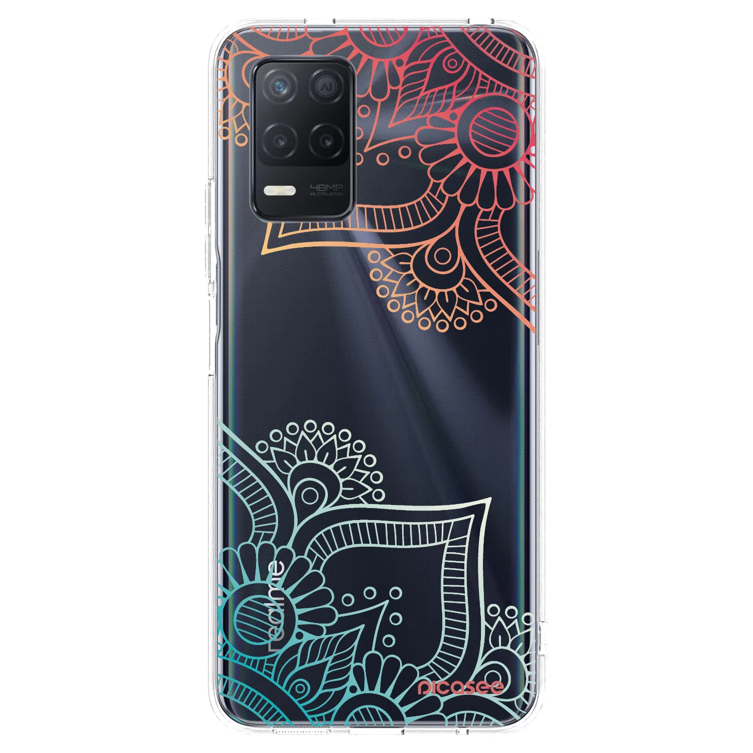 Picasee silikonový průhledný obal pro Realme 8 5G - Květinový vzor