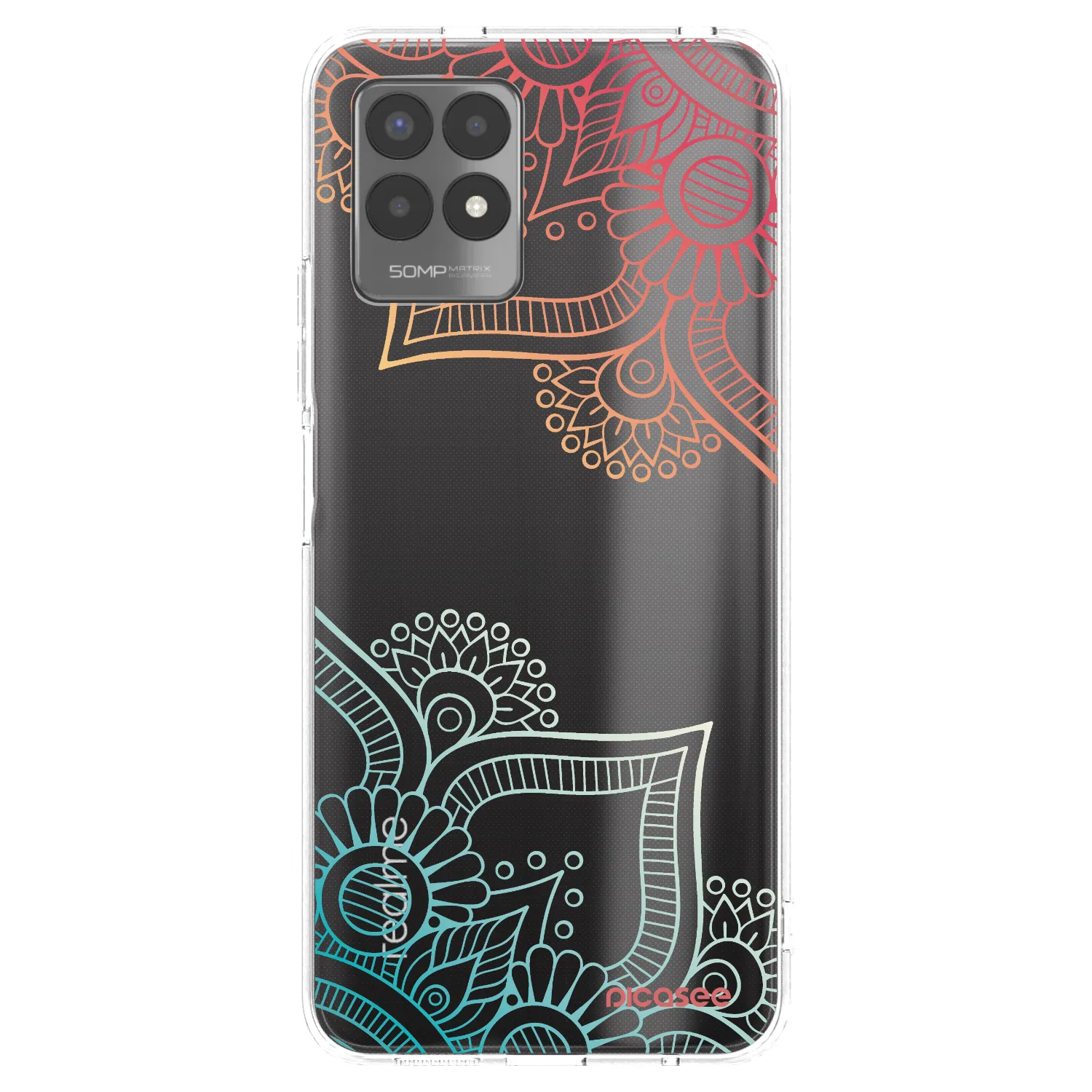 Picasee silikonový průhledný obal pro Realme 8i - Květinový vzor