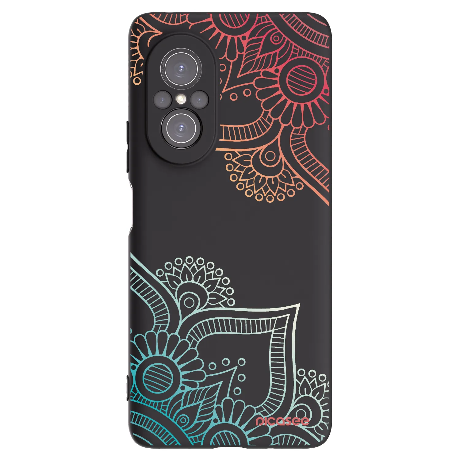 Picasee silikonový černý obal pro Huawei Nova 9 SE - Květinový vzor