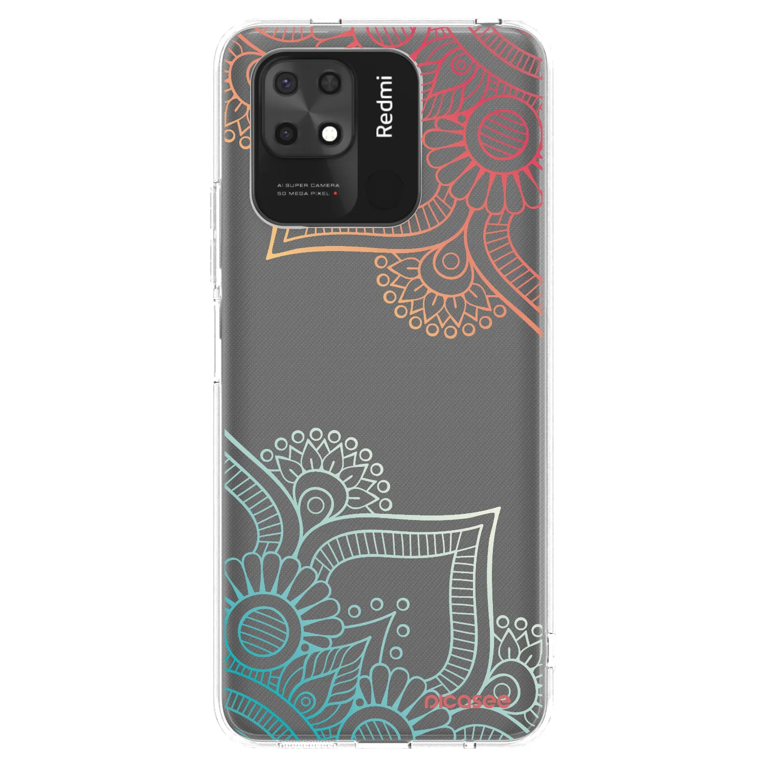 Picasee silikonový průhledný obal pro Xiaomi Redmi 10C - Květinový vzor