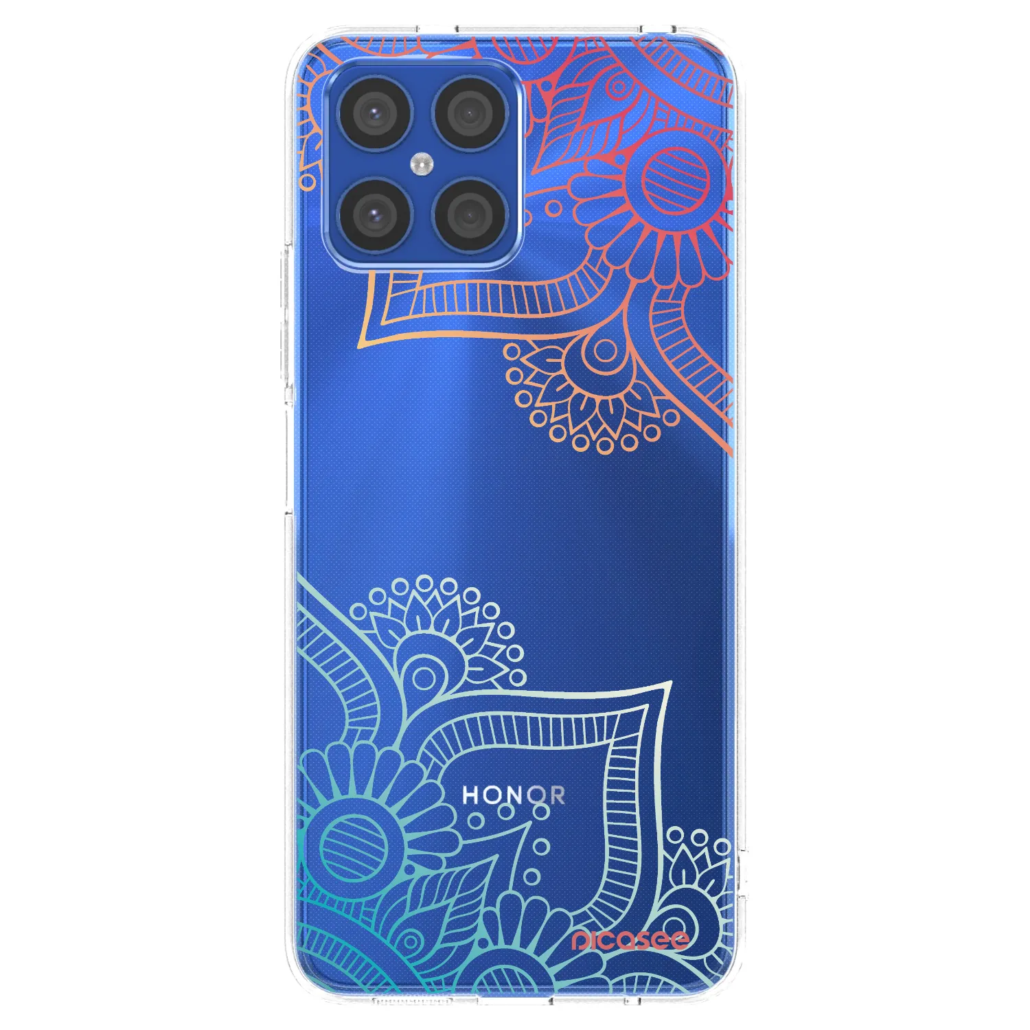 Picasee silikonový průhledný obal pro Honor X8 4G - Květinový vzor