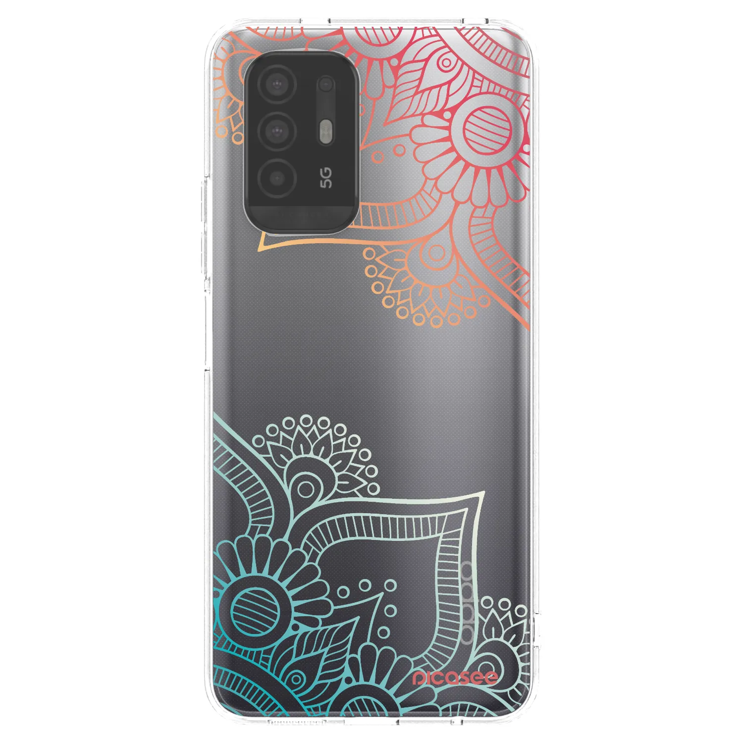 Picasee silikonový průhledný obal pro OPPO A94 5G - Květinový vzor