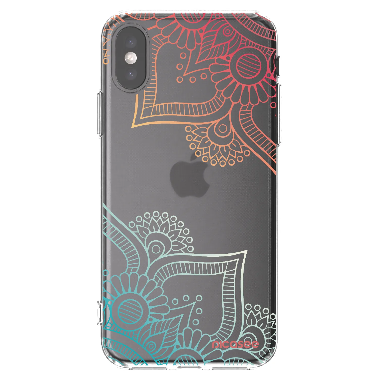 Picasee silikonový průhledný obal pro Apple iPhone X/XS - Květinový vzor