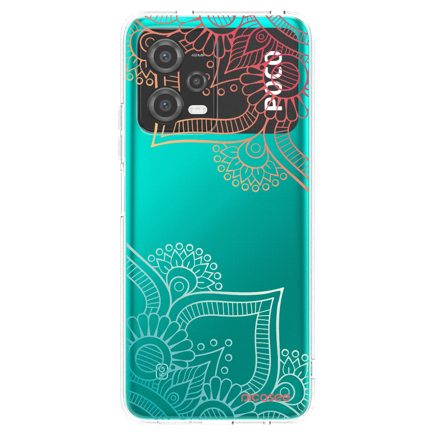 Picasee silikonový průhledný obal pro Xiaomi Poco X5 - Květinový vzor