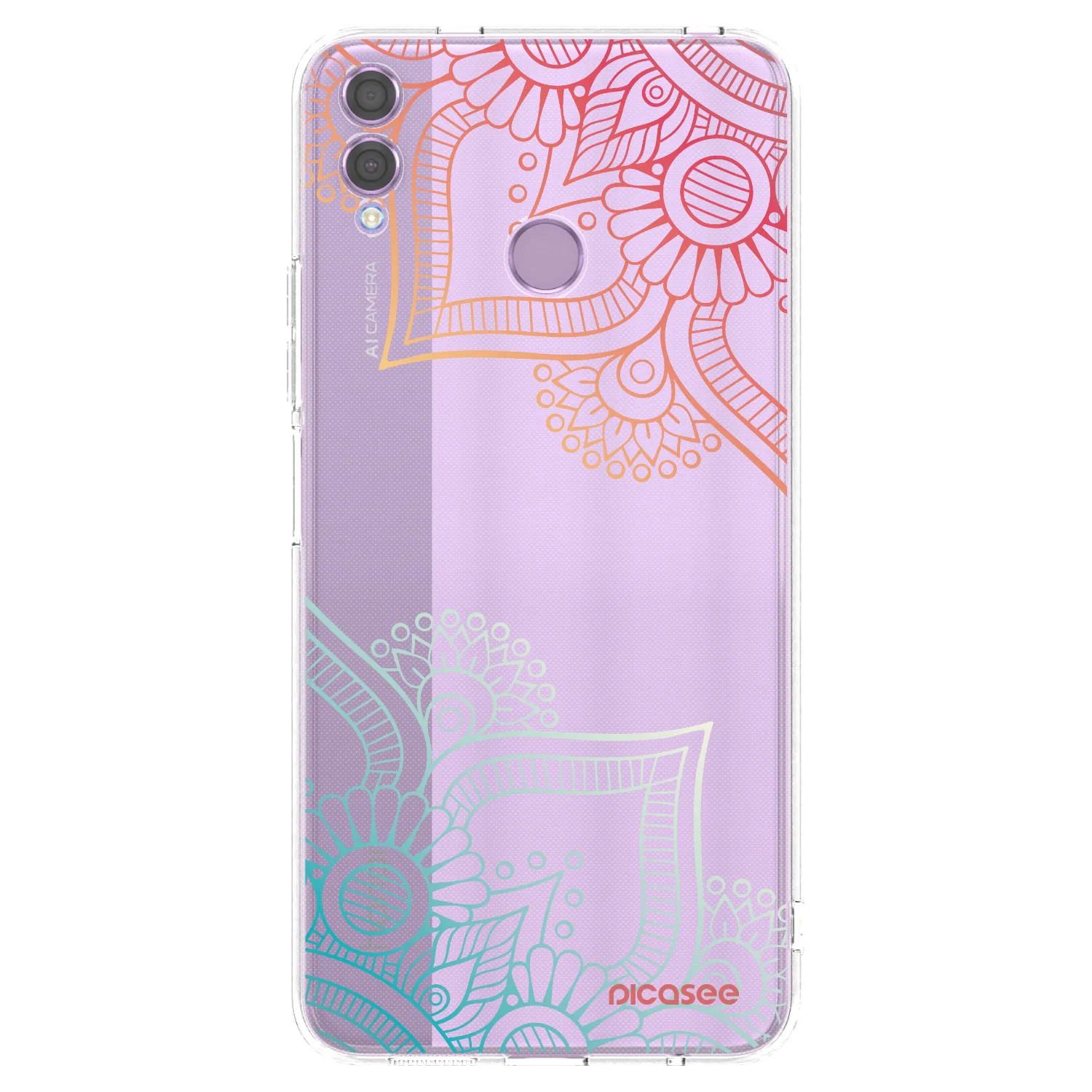 Picasee silikonový průhledný obal pro Honor 8X - Květinový vzor