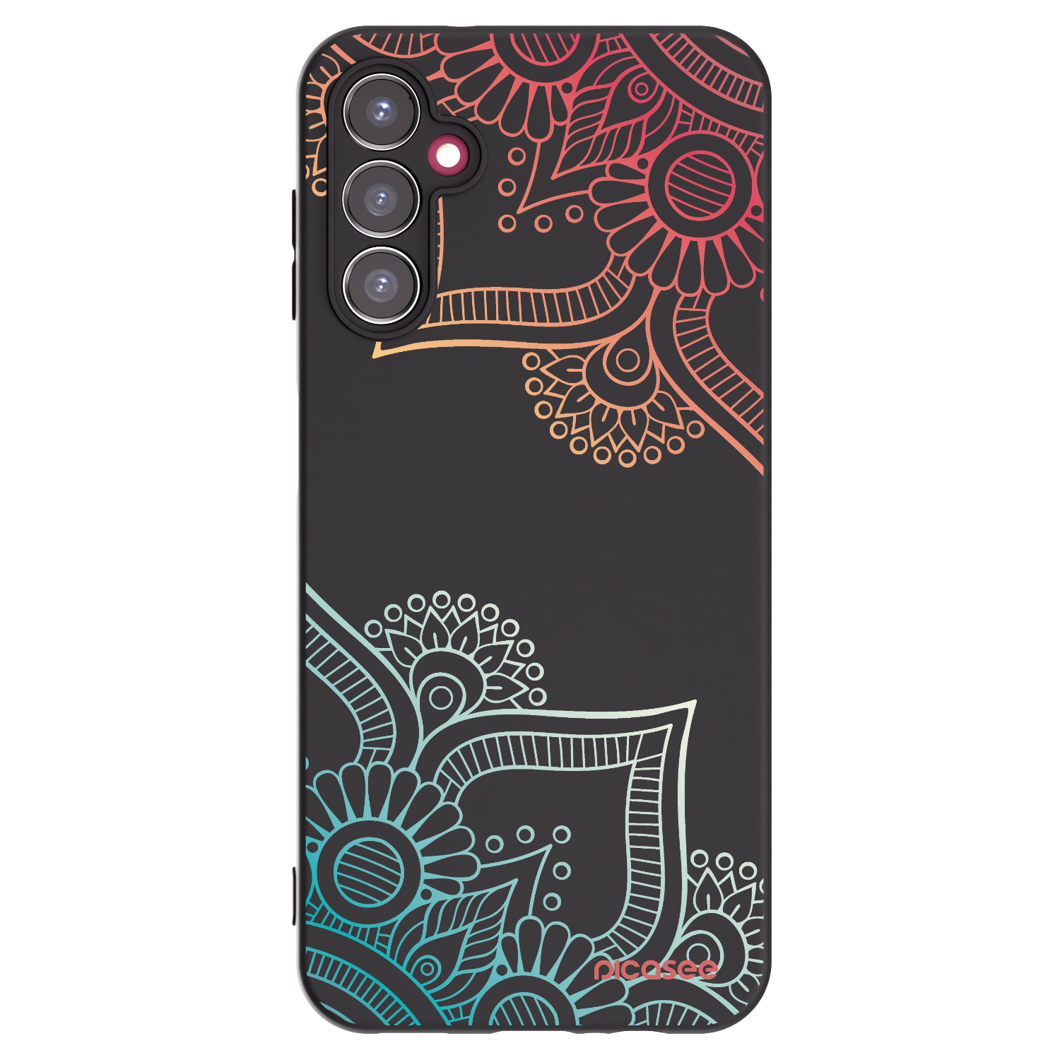 Picasee silikonový černý obal pro Samsung Galaxy A14 4G A145R - Květinový vzor