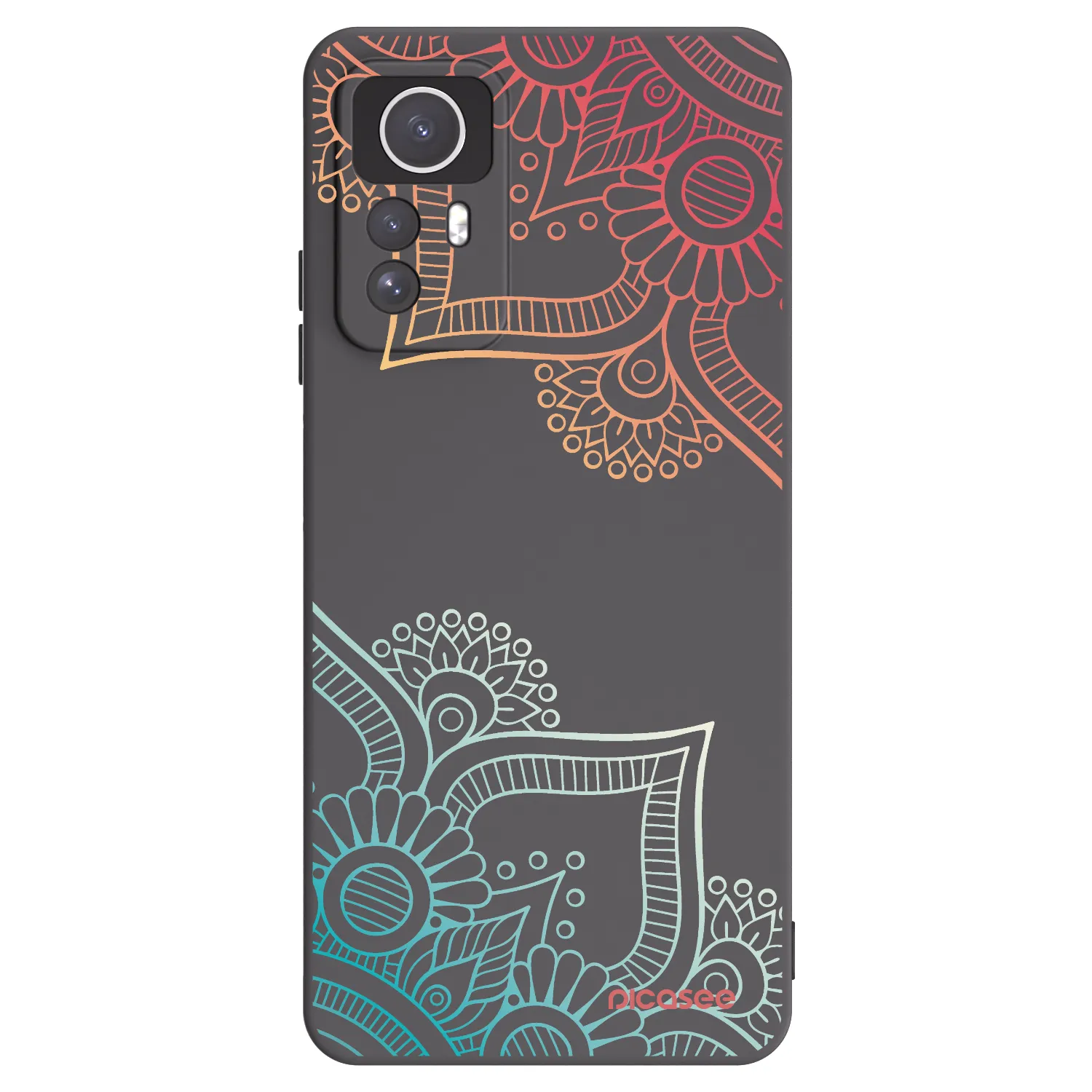 Picasee silikonový černý obal pro Xiaomi Redmi Note 12S - Květinový vzor