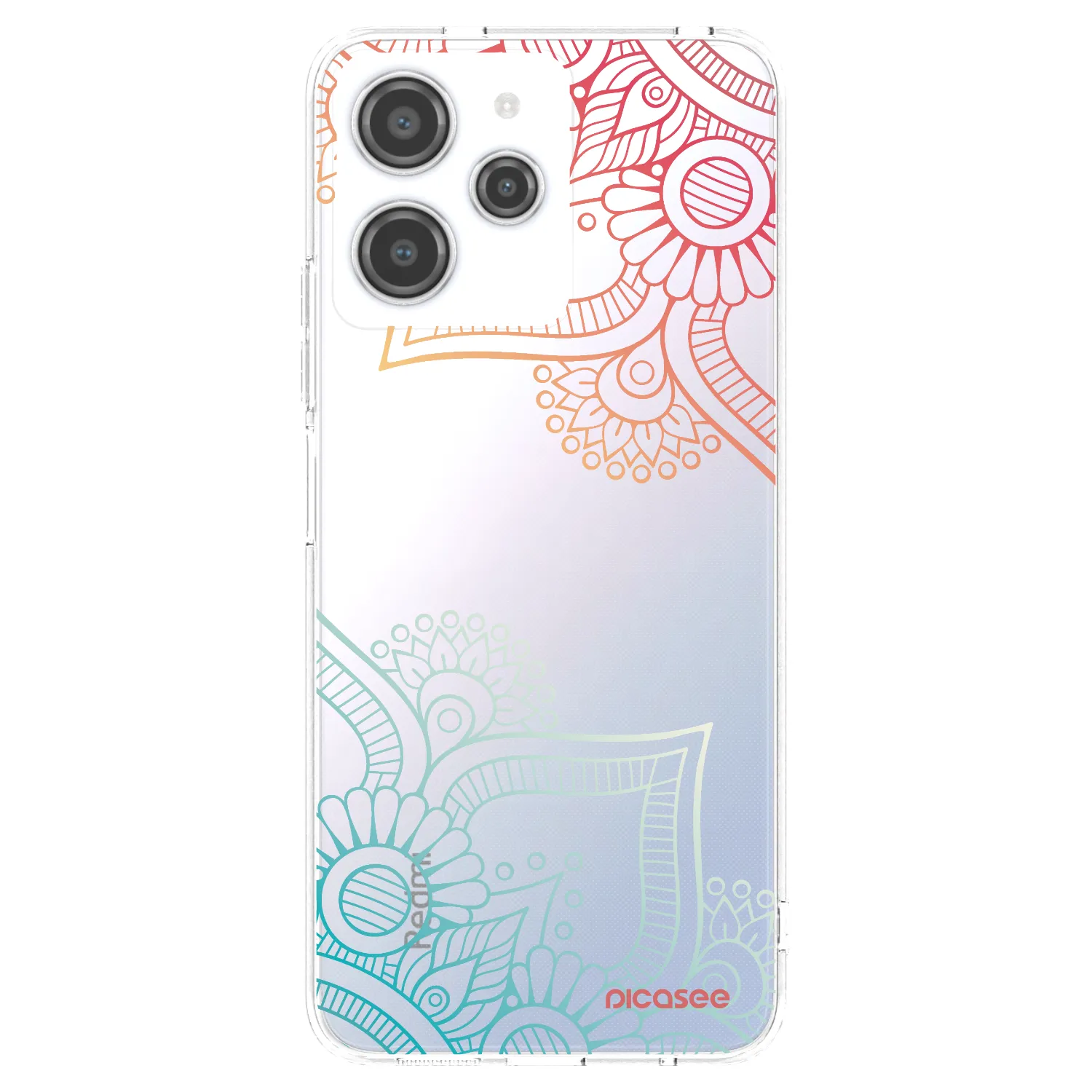 Picasee silikonový průhledný obal pro Xiaomi Redmi 12 4G - Květinový vzor