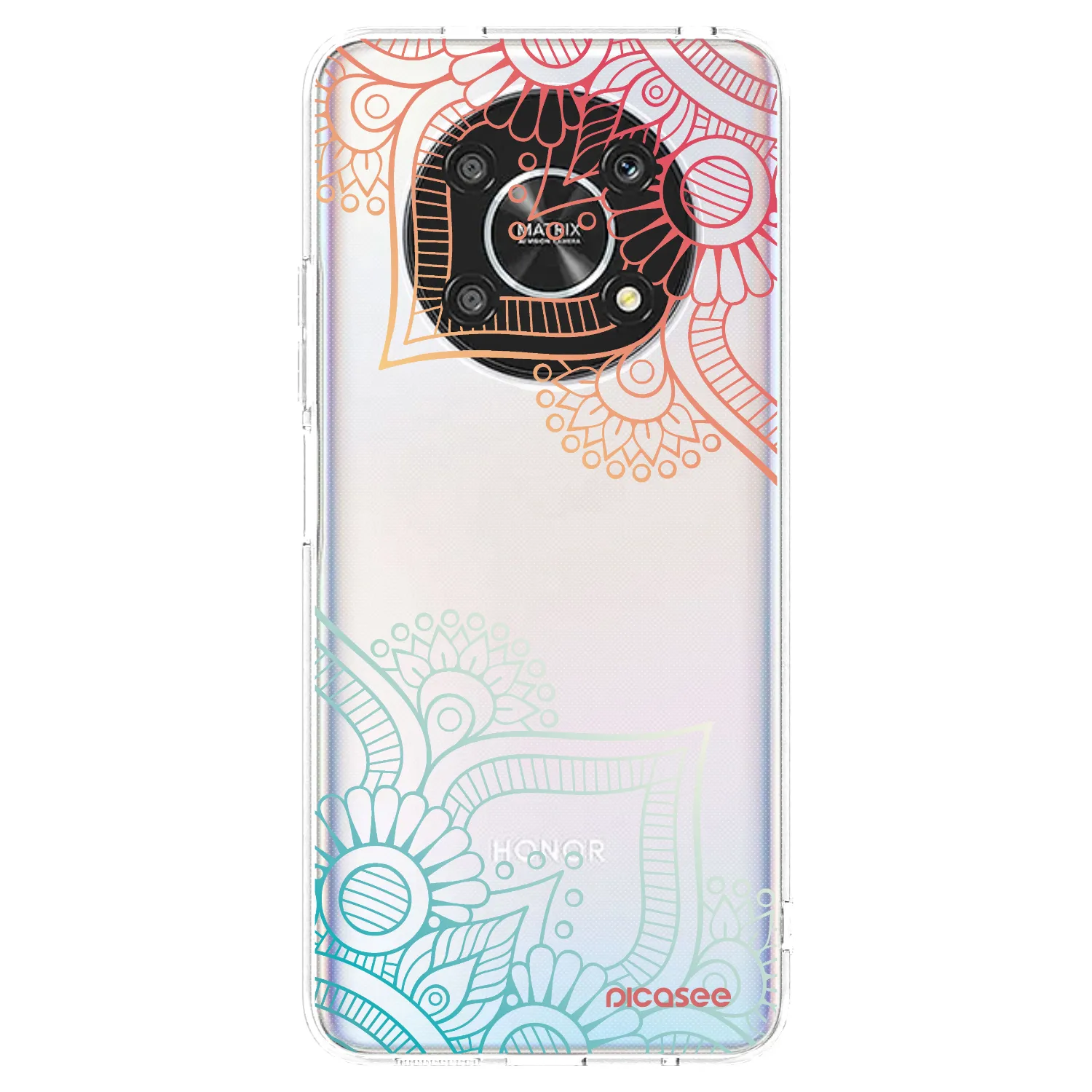 Picasee silikonový průhledný obal pro Honor Magic4 Lite 5G - Květinový vzor