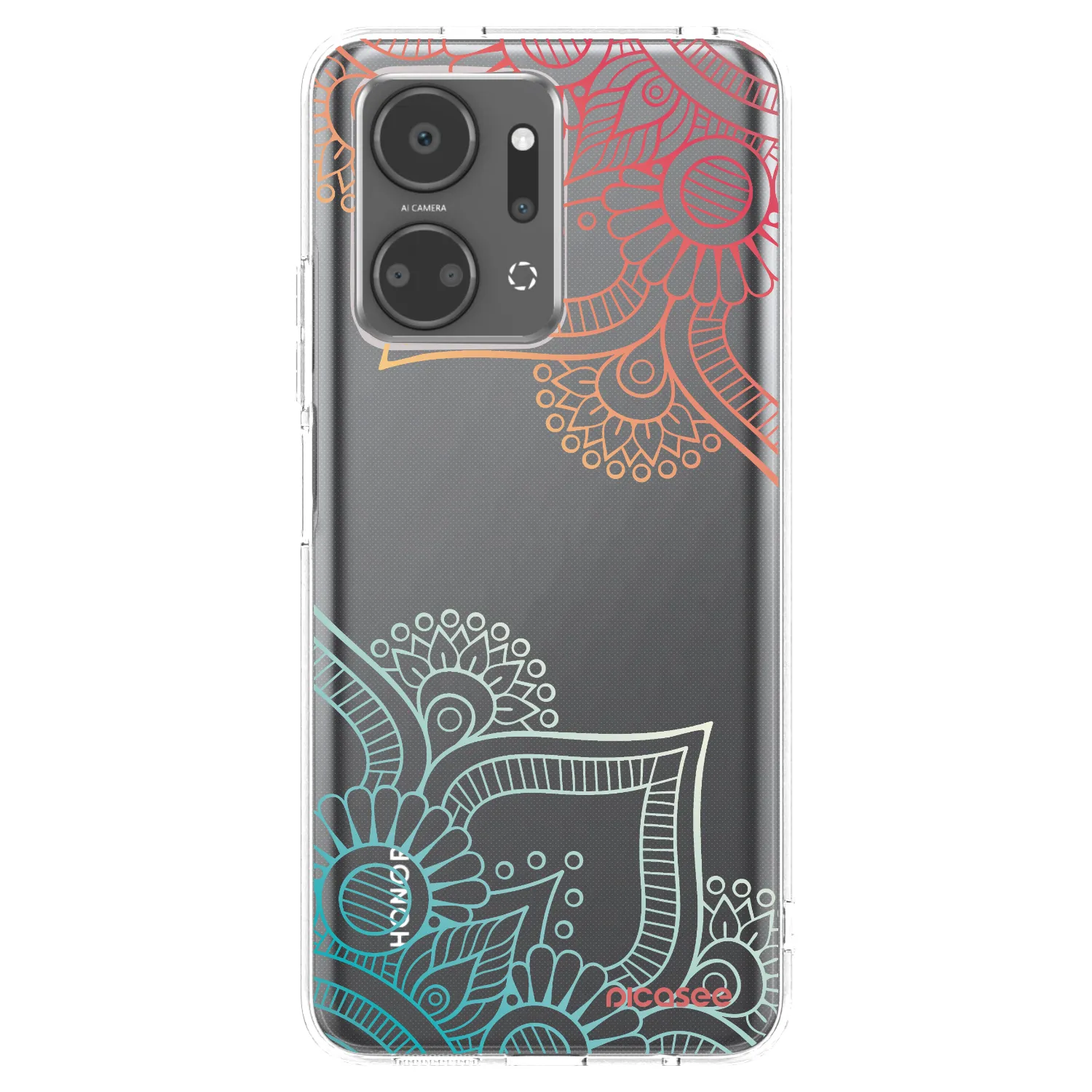 Picasee silikonový průhledný obal pro Honor X7a - Květinový vzor
