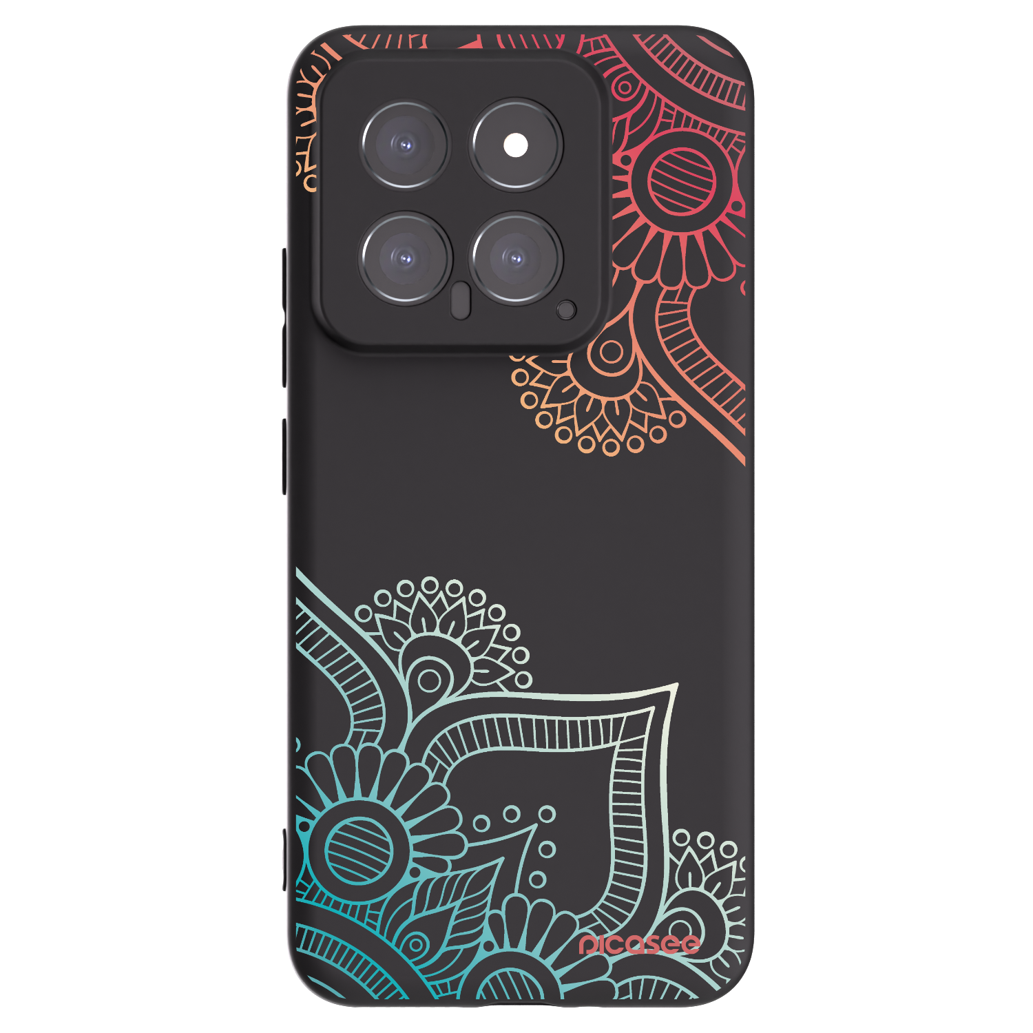 Picasee silikonový černý obal pro Xiaomi 14 - Květinový vzor