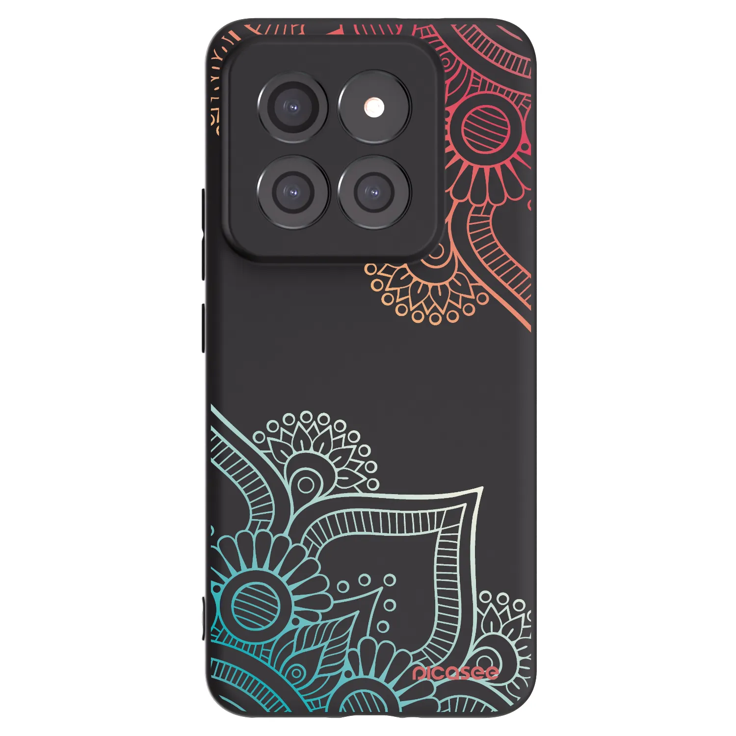 Picasee silikonový černý obal pro Xiaomi 14 Pro - Květinový vzor