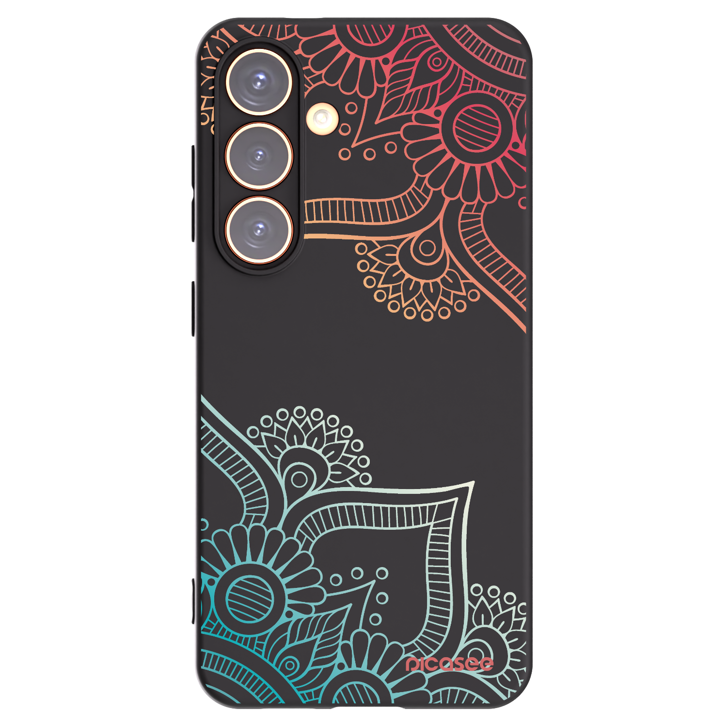 Picasee silikonový černý obal pro Samsung Galaxy S24 S921B 5G - Květinový vzor