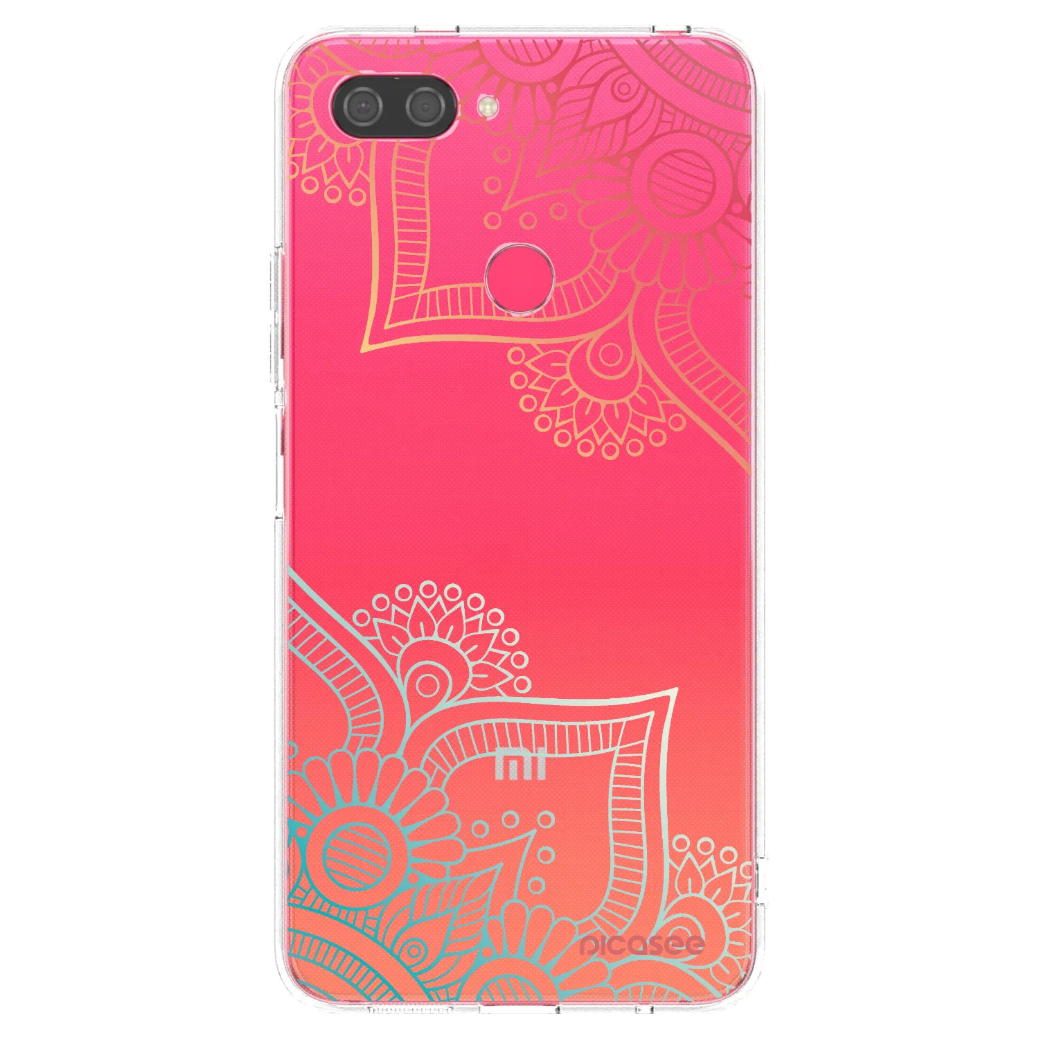 Picasee silikonový průhledný obal pro Xiaomi Mi 8 Lite - Květinový vzor