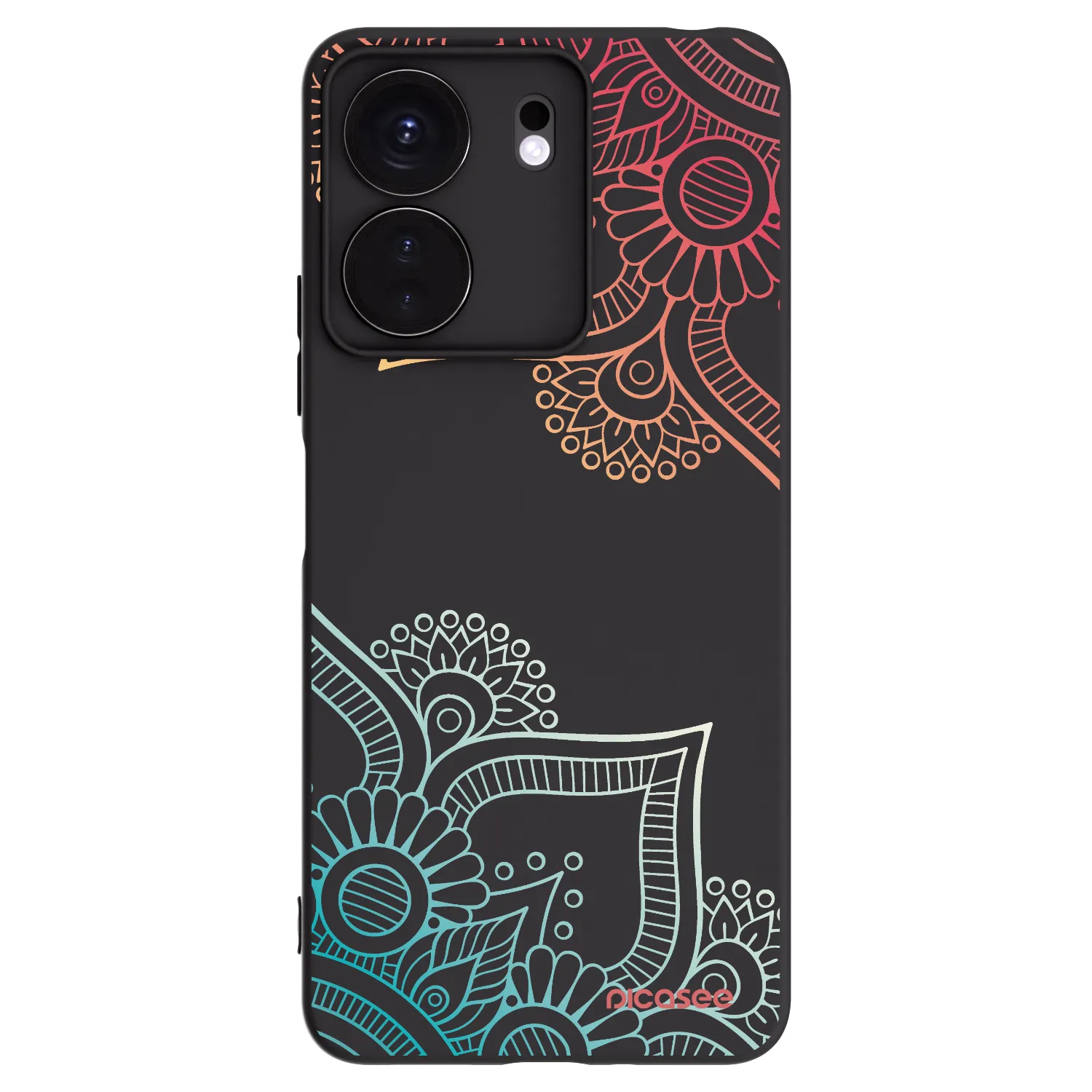 Picasee silikonový černý obal pro Xiaomi Redmi 13C 4G - Květinový vzor