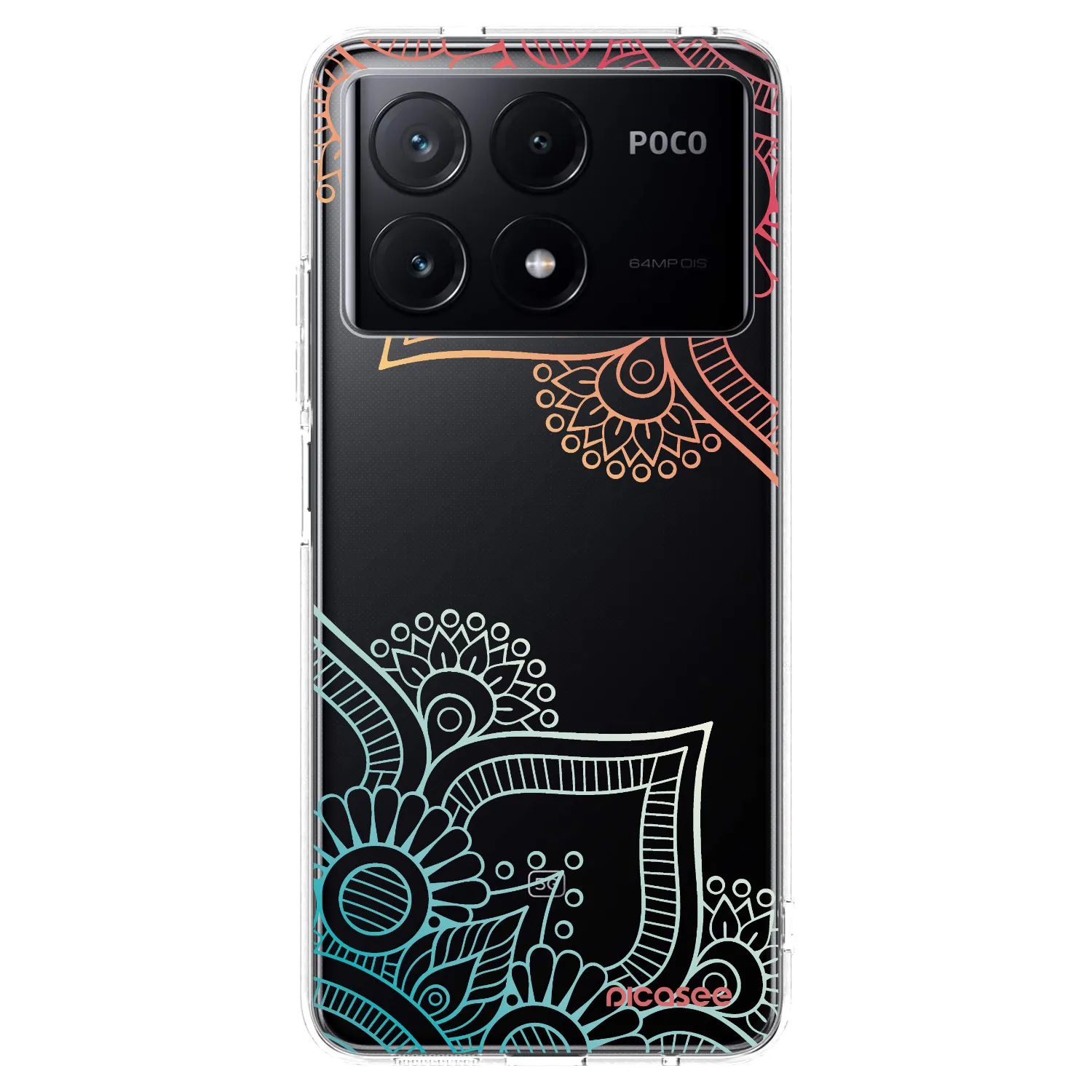 Picasee silikonový průhledný obal pro Xiaomi Poco X6 Pro - Květinový vzor