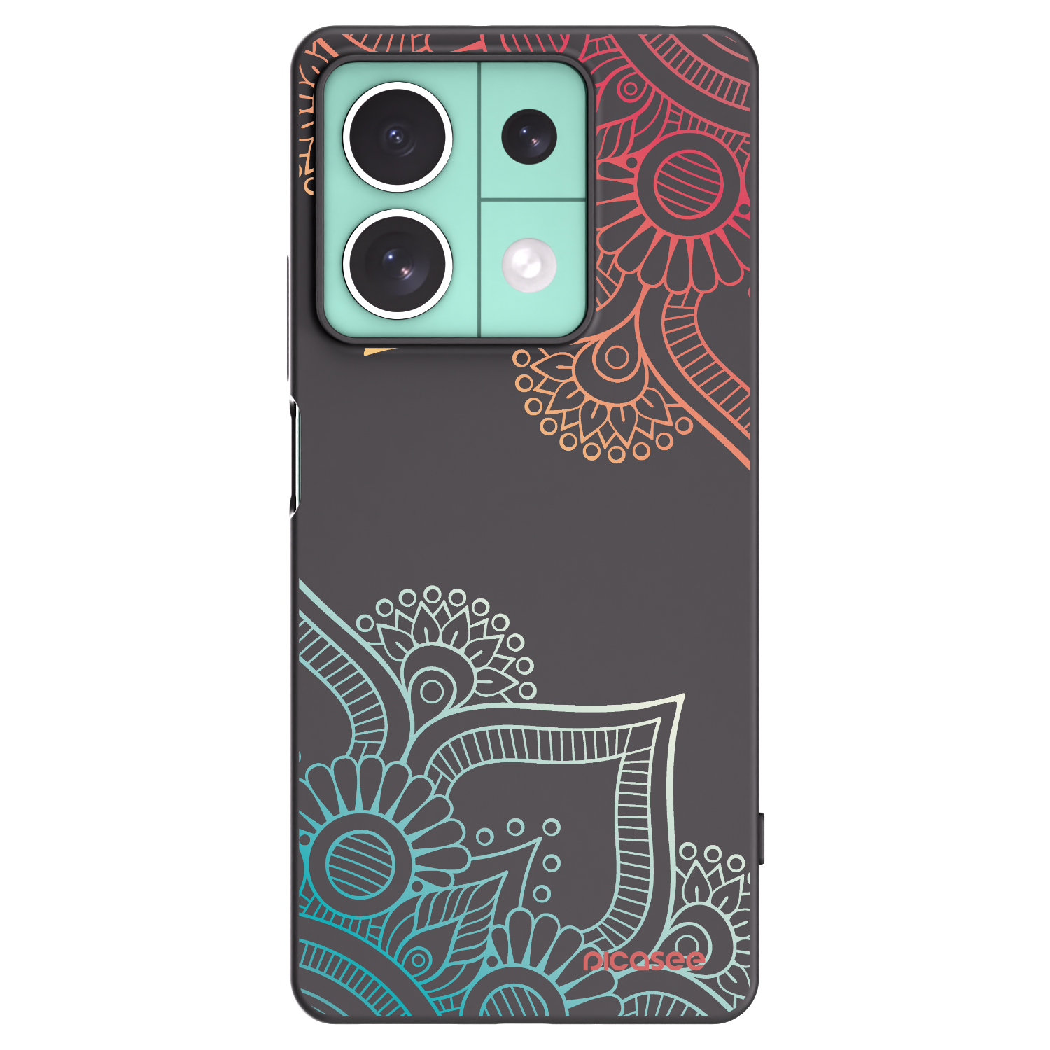 Picasee silikonový černý obal pro Xiaomi Redmi Note 13 5G - Květinový vzor