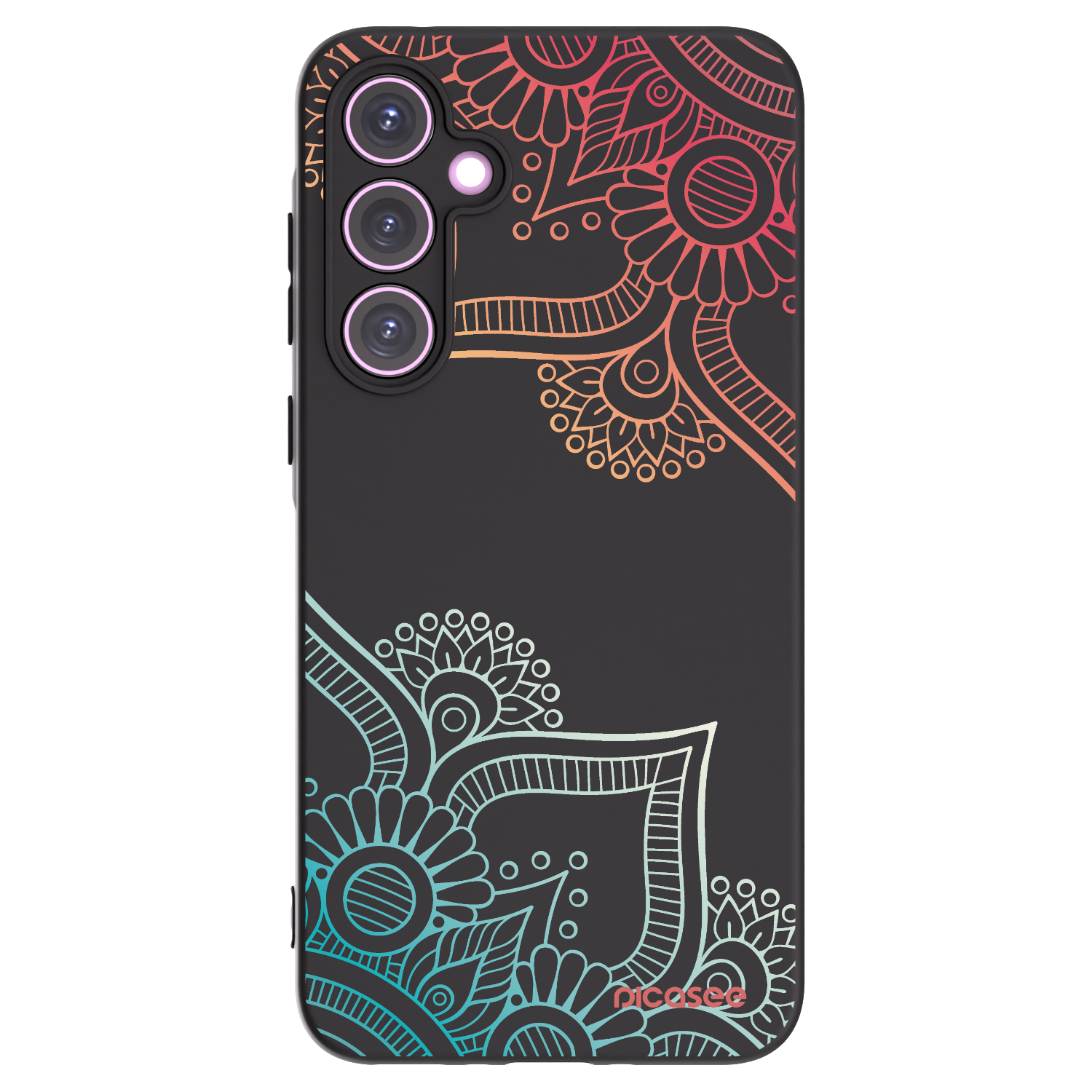 Picasee silikonový černý obal pro Samsung Galaxy A35 5G A356B - Květinový vzor