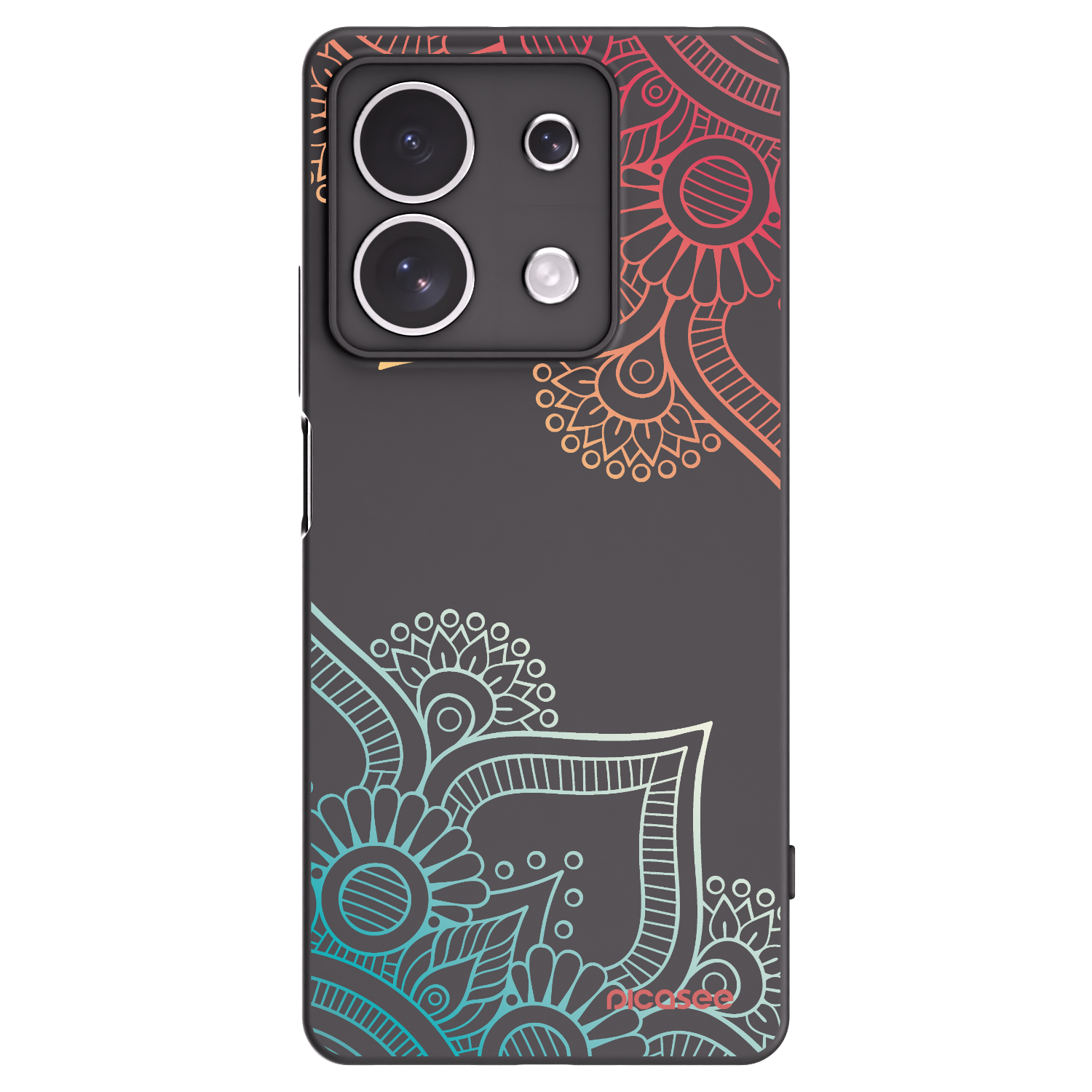 Picasee silikonový černý obal pro Xiaomi Redmi Note 13 4G - Květinový vzor