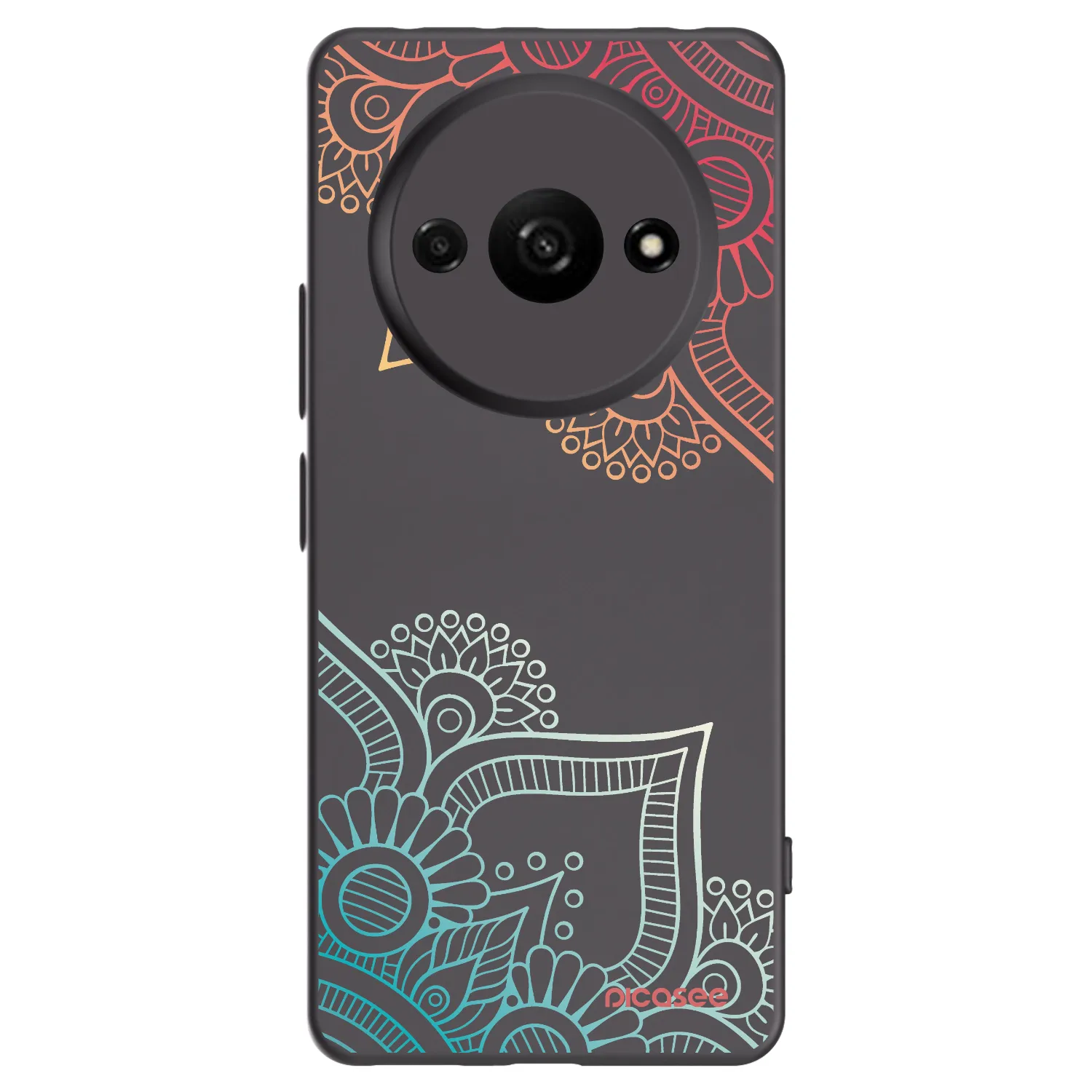 Picasee silikonový černý obal pro Xiaomi Redmi A3 - Květinový vzor