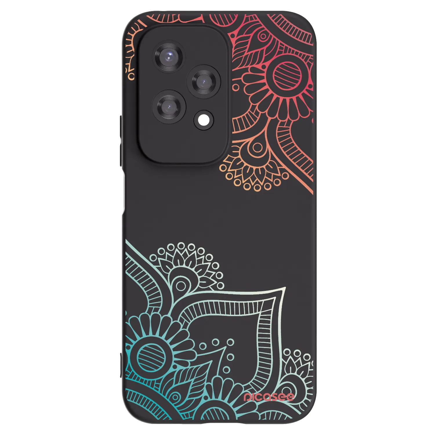 Picasee silikonový černý obal pro Honor 200 Lite - Květinový vzor