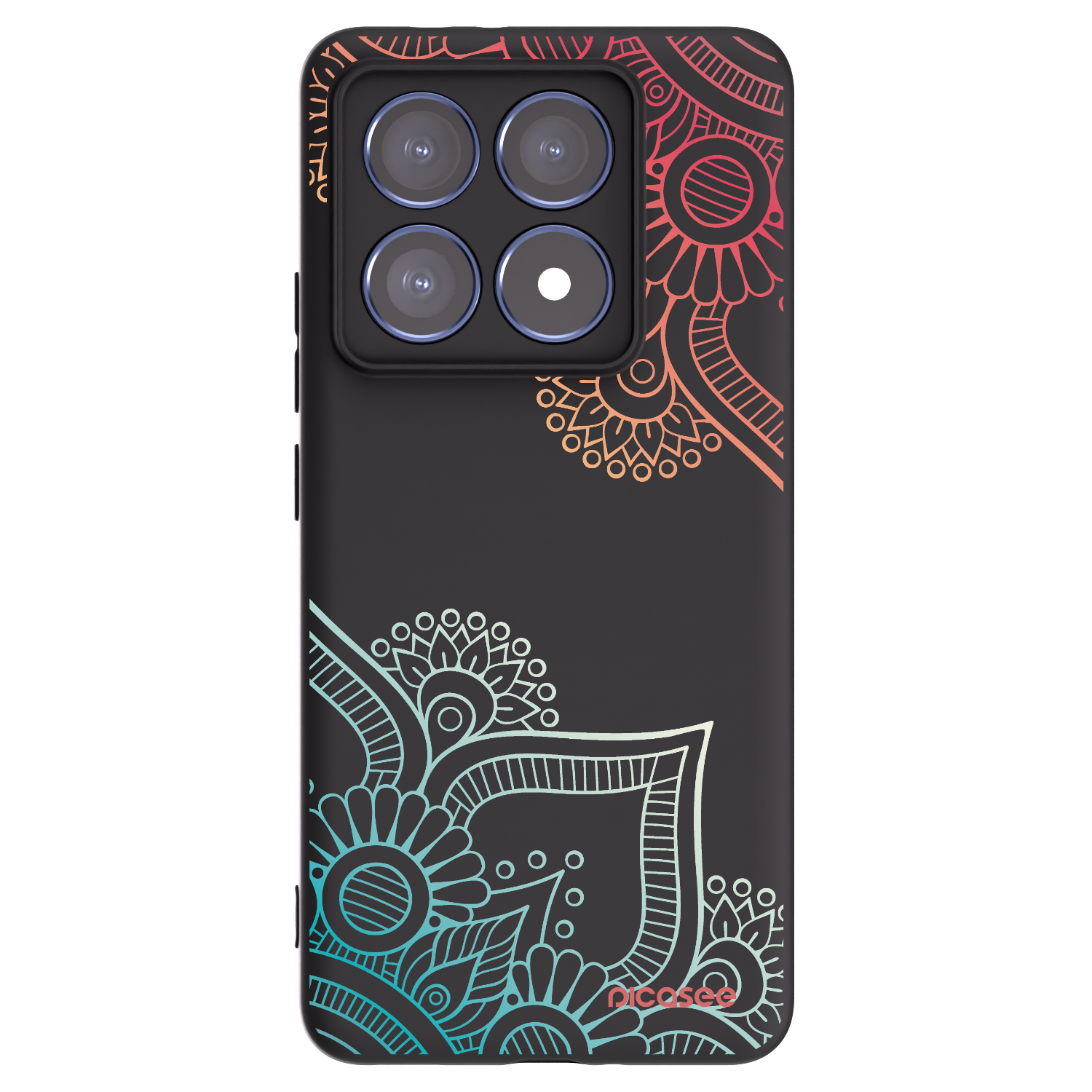 Picasee silikonový černý obal pro Xiaomi 14T Pro - Květinový vzor