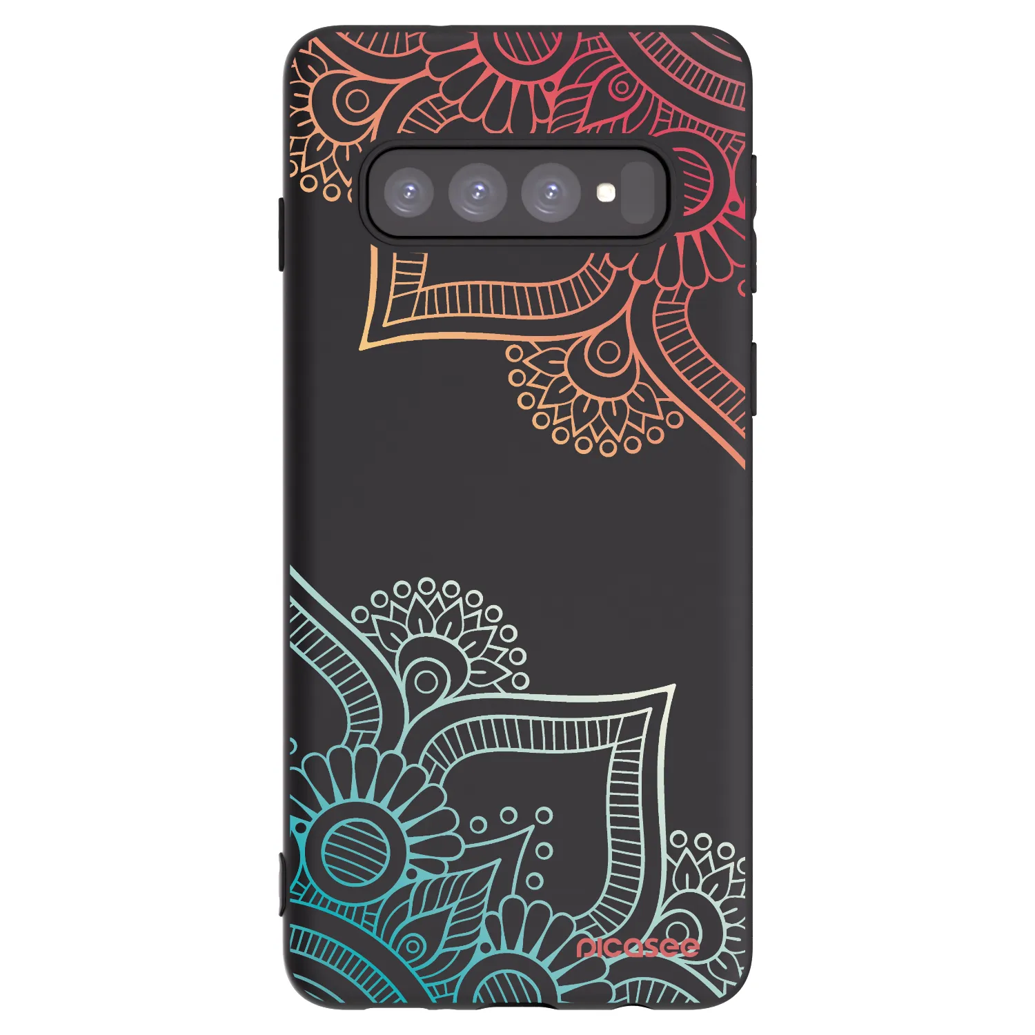 Picasee silikonový černý obal pro Samsung Galaxy S10 G973 - Květinový vzor