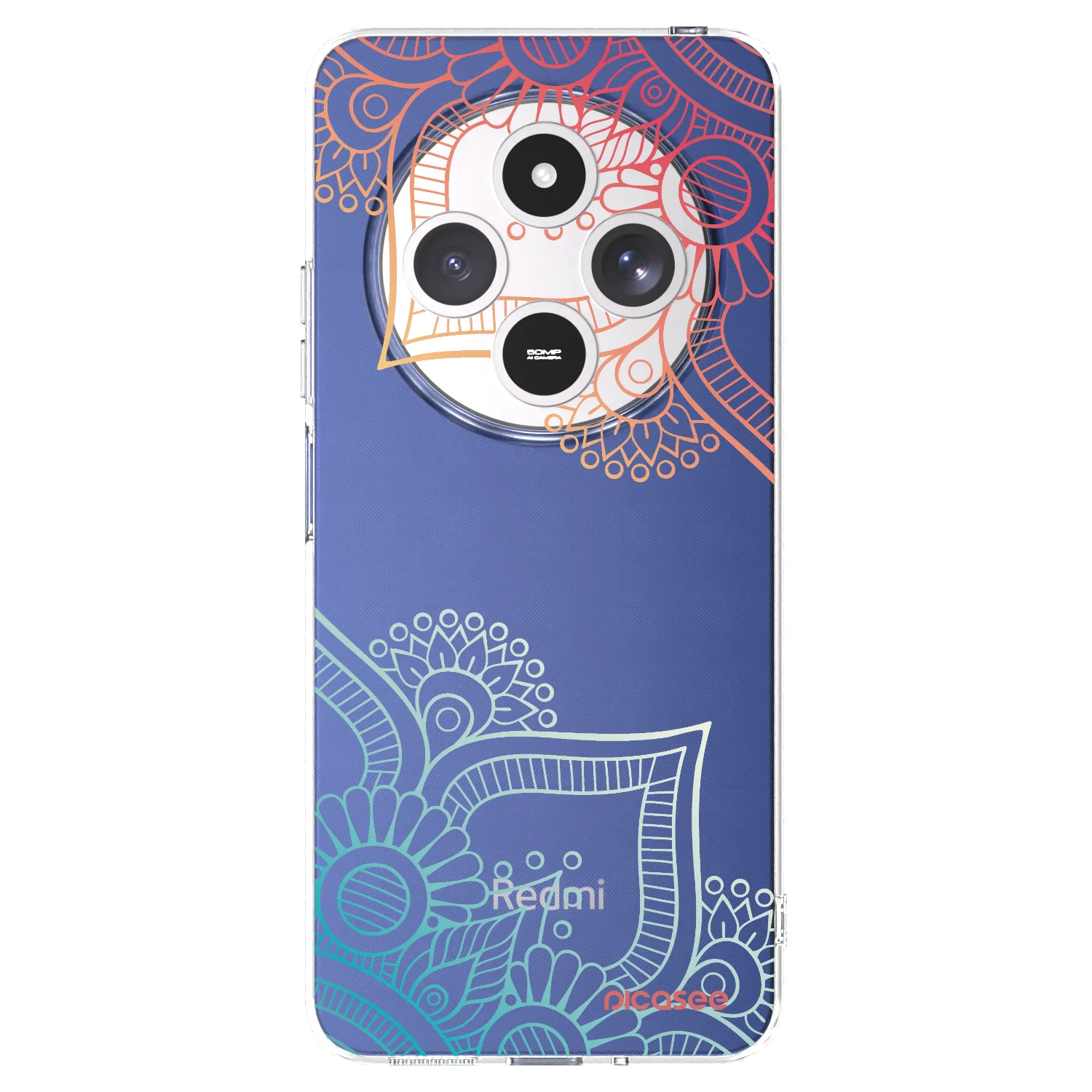 Picasee silikonový průhledný obal pro Xiaomi Redmi 14C - Květinový vzor