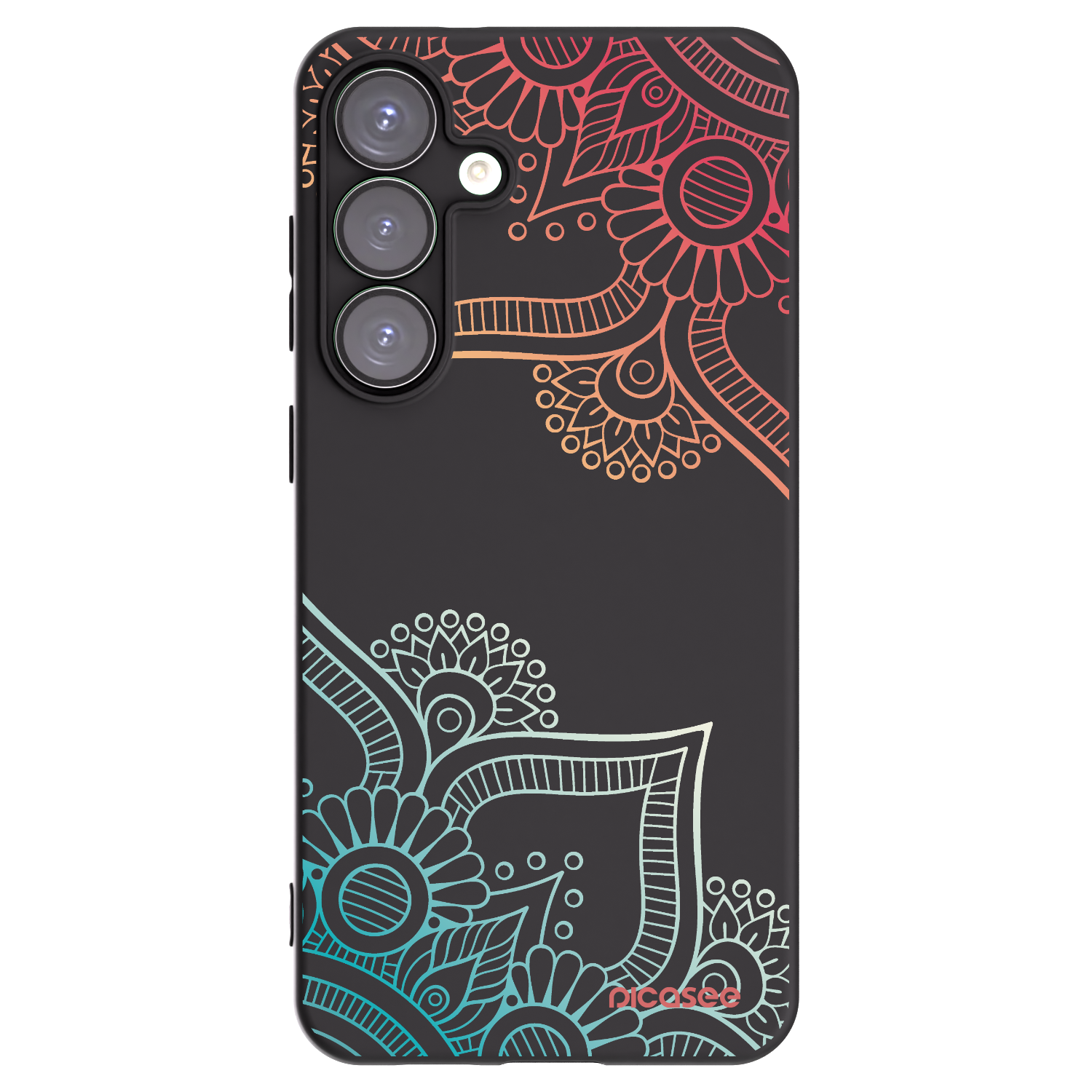Picasee silikonový černý obal pro Samsung Galaxy S25+ 5G - Květinový vzor
