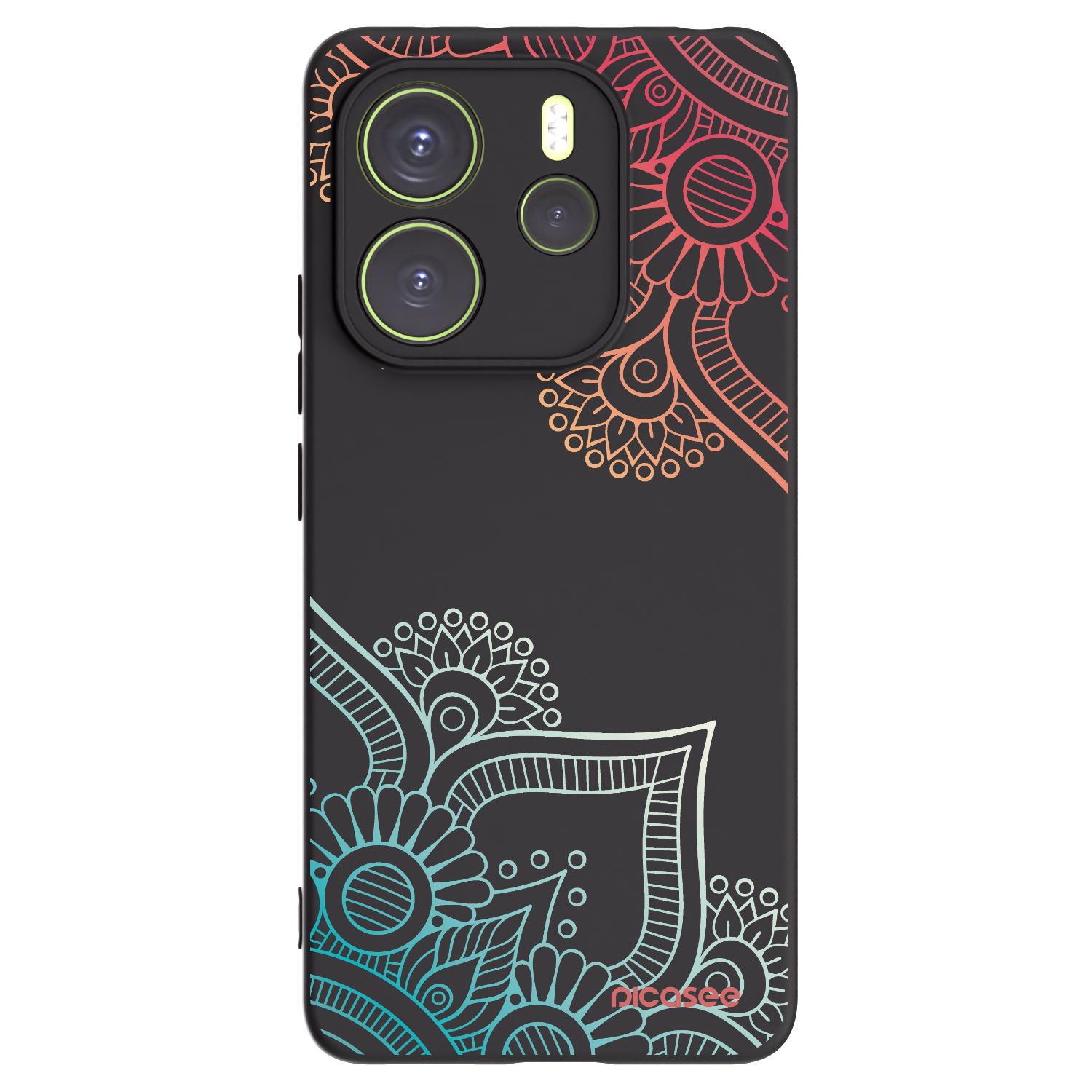 Picasee silikonový černý obal pro Xiaomi Redmi Note 14 4G - Květinový vzor