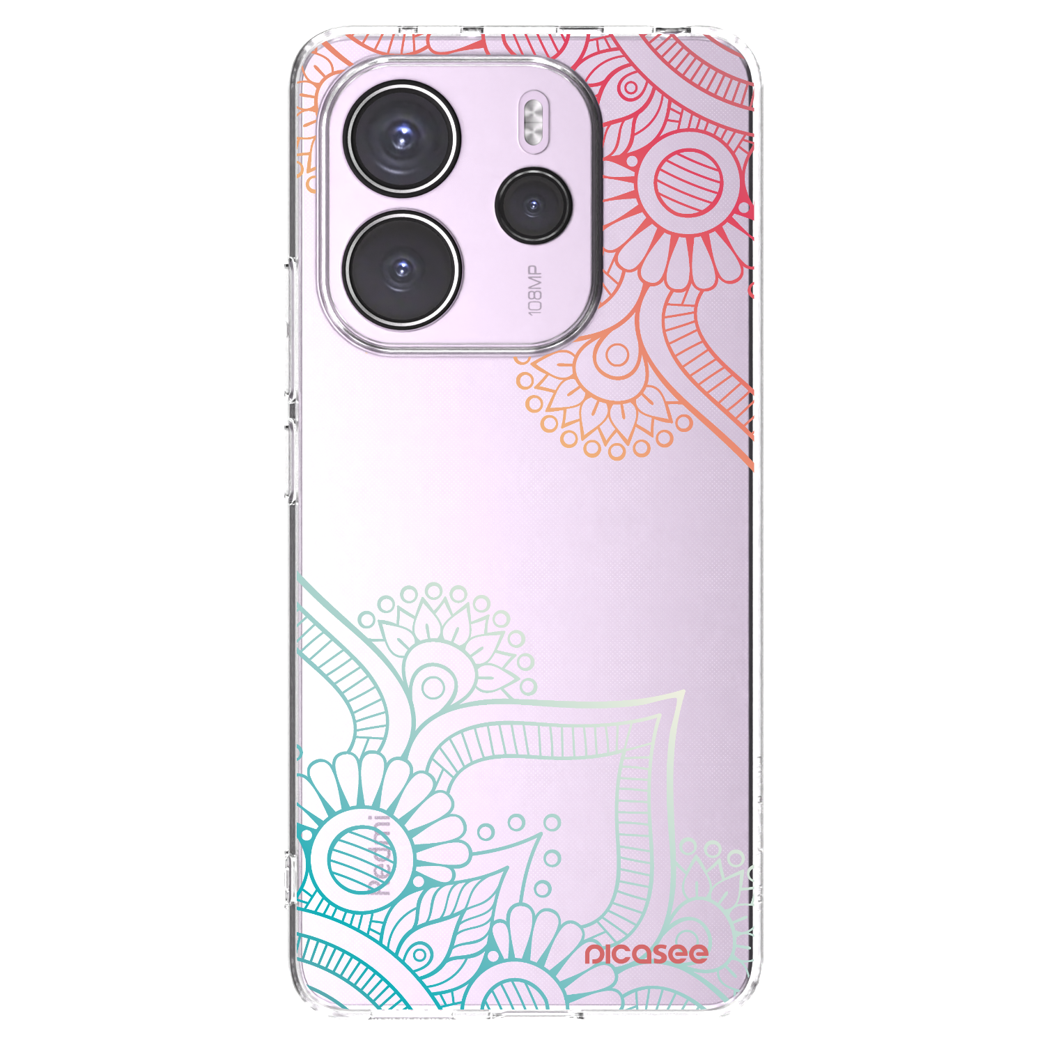 Picasee silikonový průhledný obal pro Xiaomi Redmi Note 14 4G - Květinový vzor