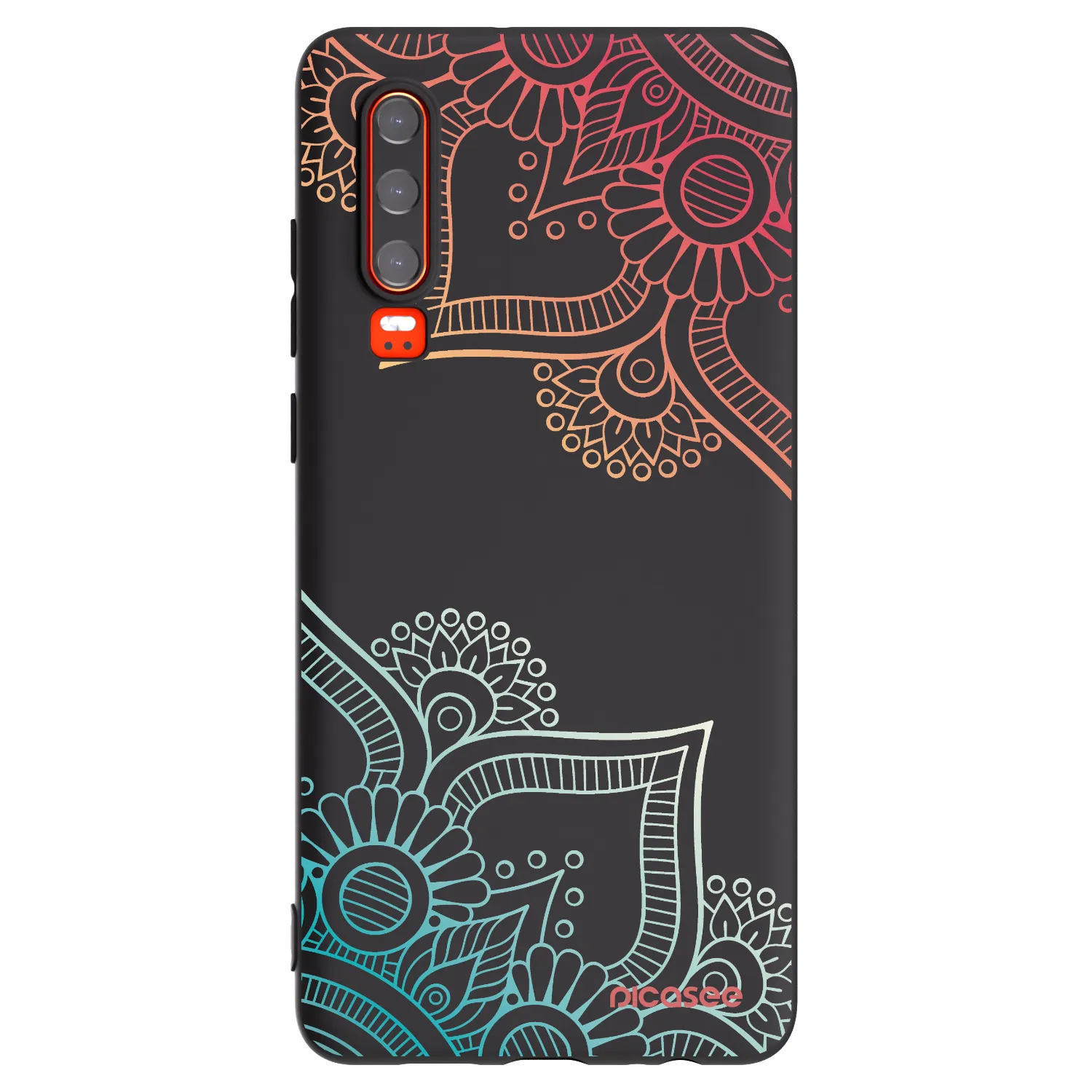 Picasee silikonový černý obal pro Huawei P30 - Květinový vzor