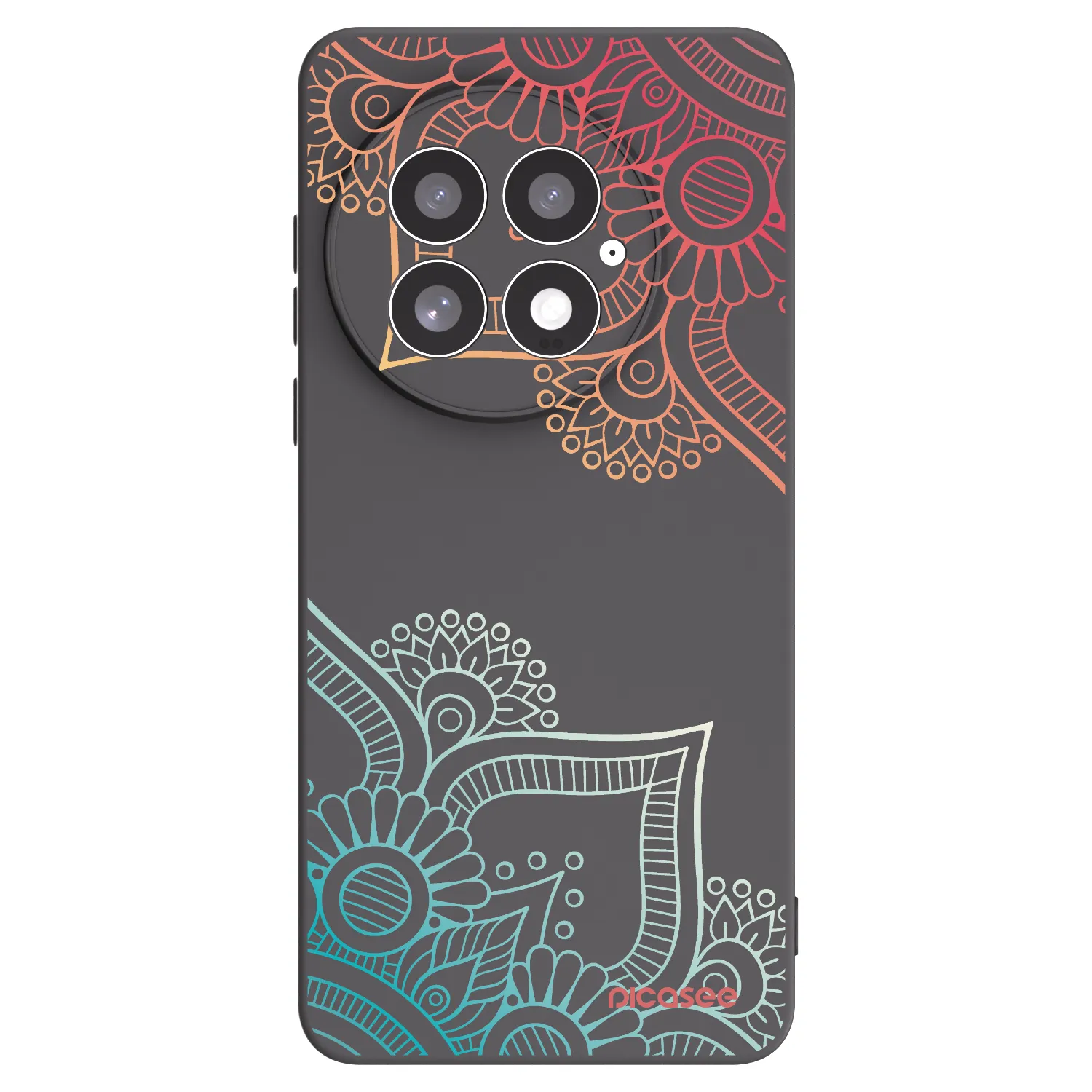Picasee silikonový černý obal pro OnePlus 13 5G - Květinový vzor