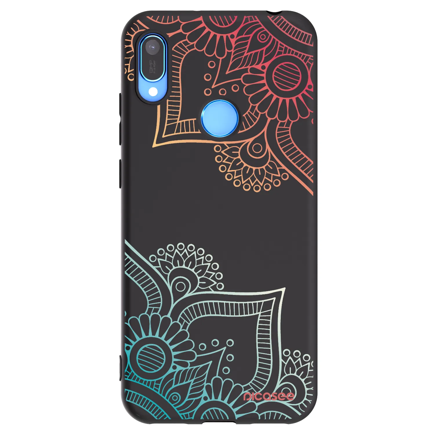 Picasee silikonový černý obal pro Huawei Y6 2019 - Květinový vzor