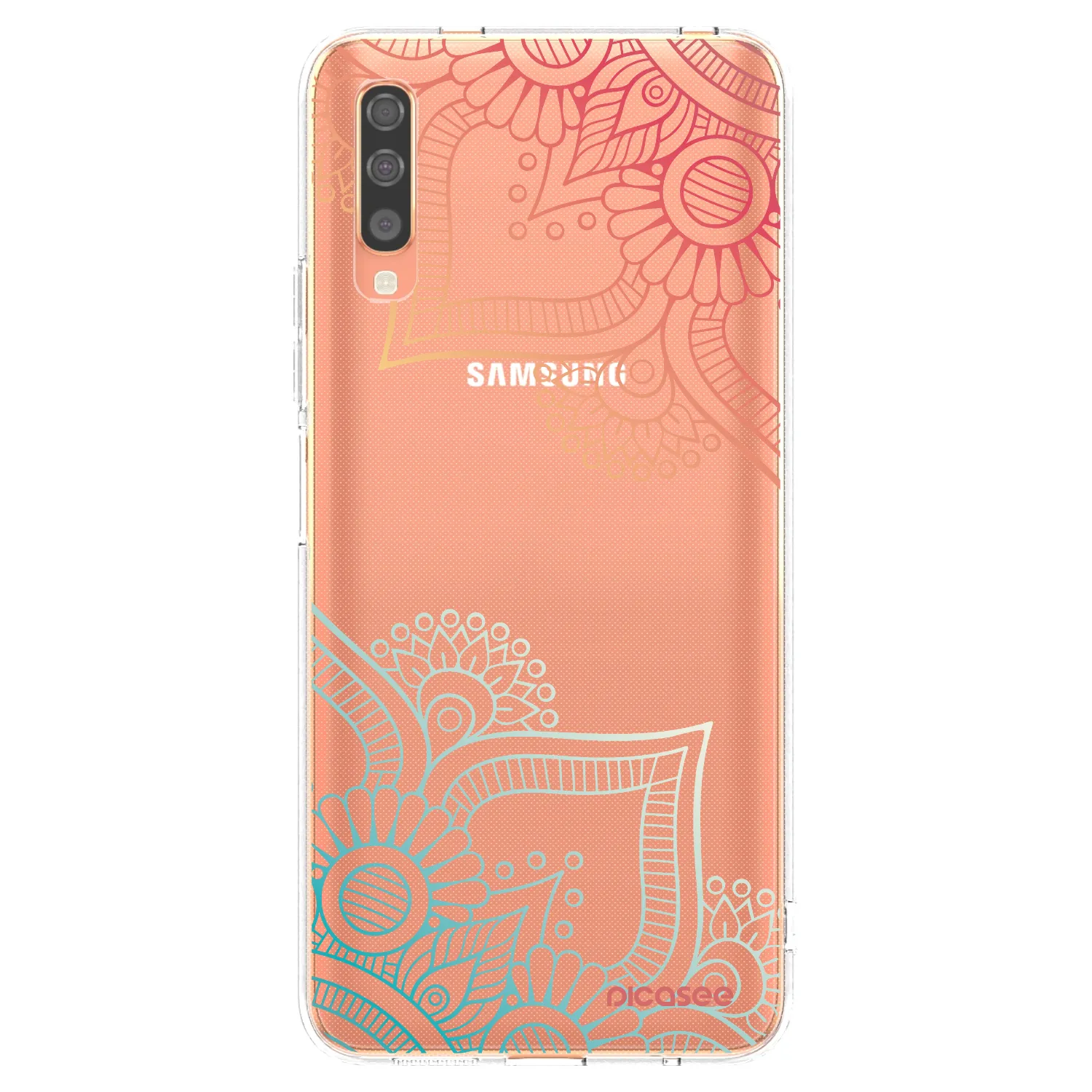 Picasee silikonový průhledný obal pro Samsung Galaxy A70 A705F - Květinový vzor