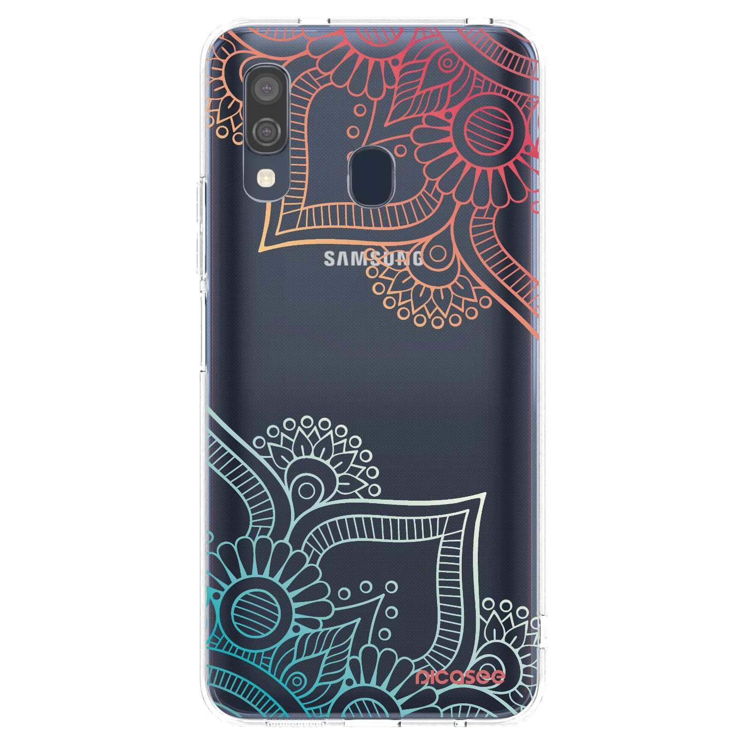 Picasee silikonový průhledný obal pro Samsung Galaxy A40 A405F - Květinový vzor