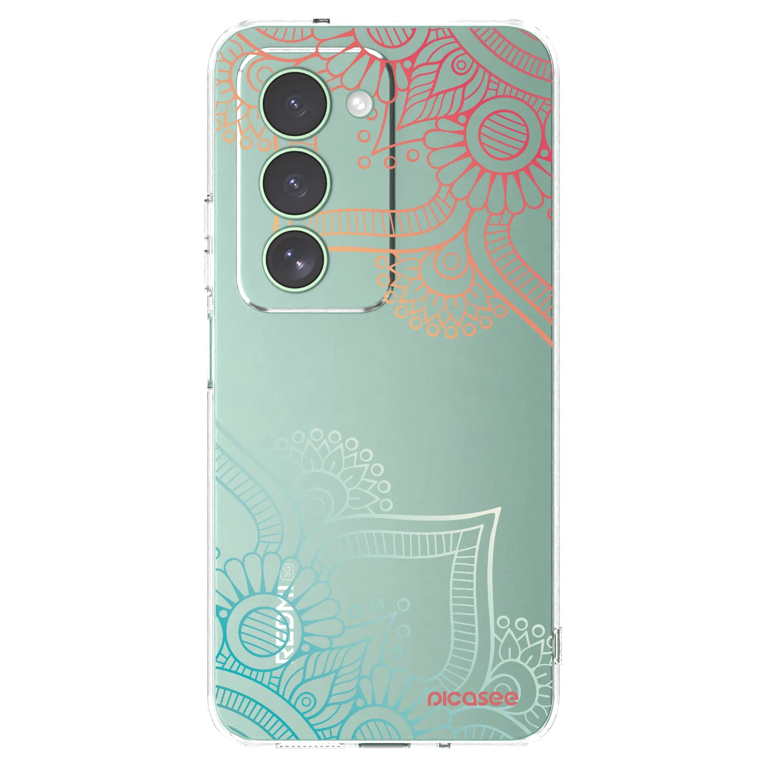Picasee silikonový průhledný obal pro Xiaomi Redmi 15 5G - Květinový vzor