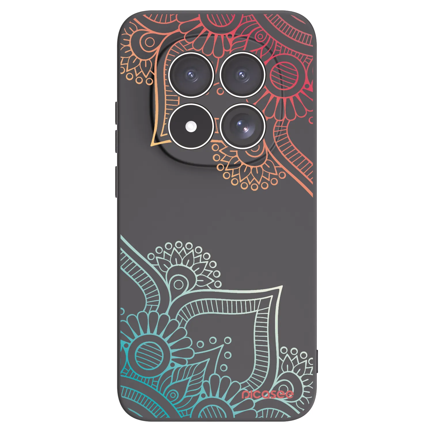 Picasee silikonový černý obal pro Xiaomi Redmi Note 15 Pro 4G - Květinový vzor