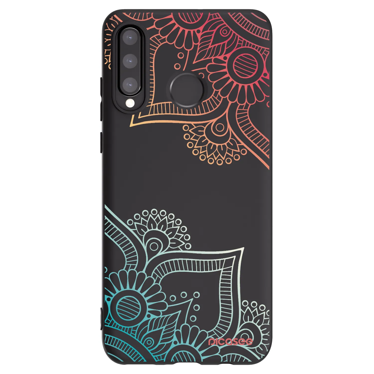 Picasee silikonový černý obal pro Huawei P30 Lite - Květinový vzor