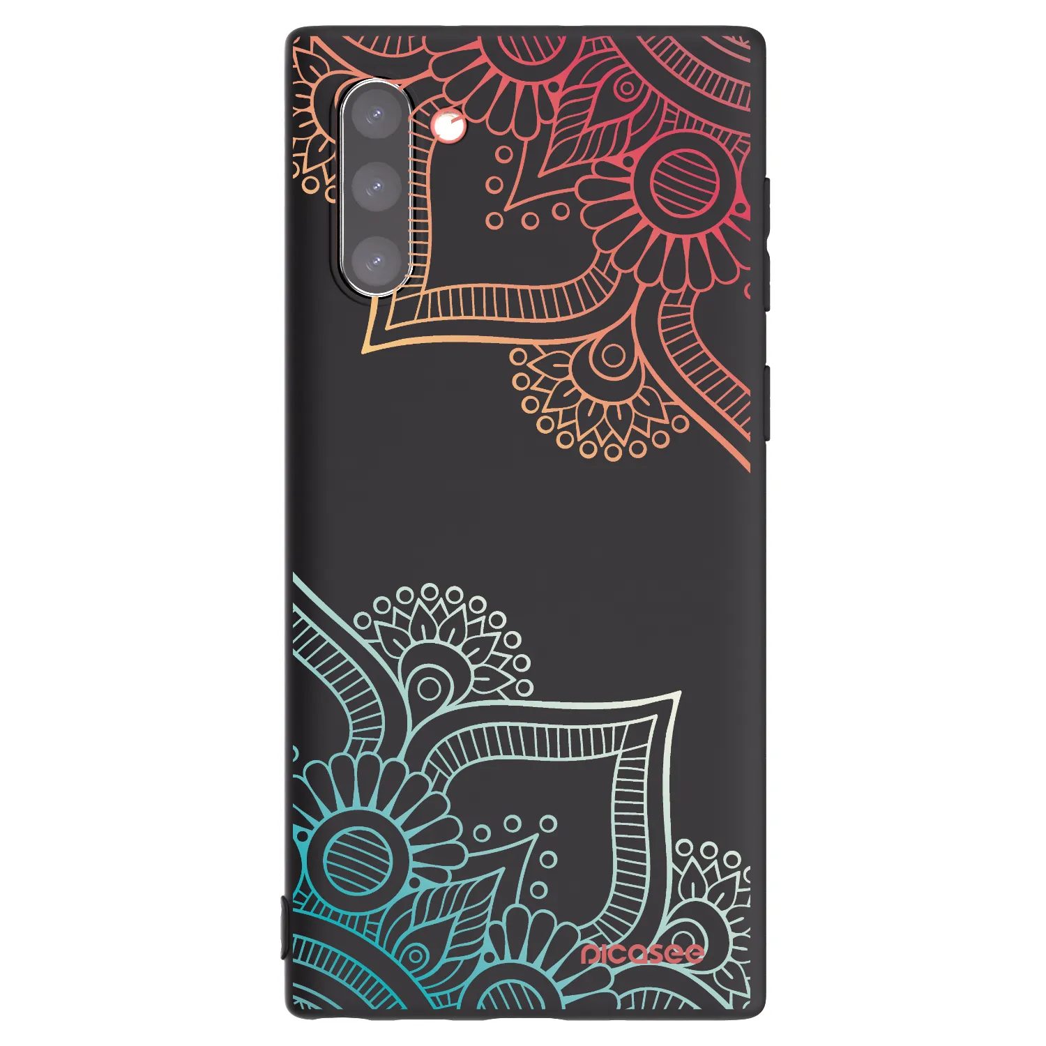 Picasee silikonový černý obal pro Samsung Galaxy Note 10 N970F - Květinový vzor