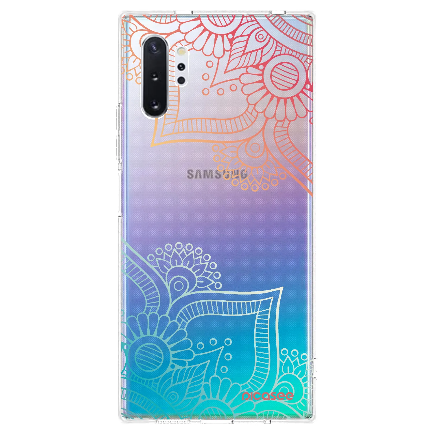 Picasee silikonový průhledný obal pro Samsung Galaxy Note 10+ N975F - Květinový vzor