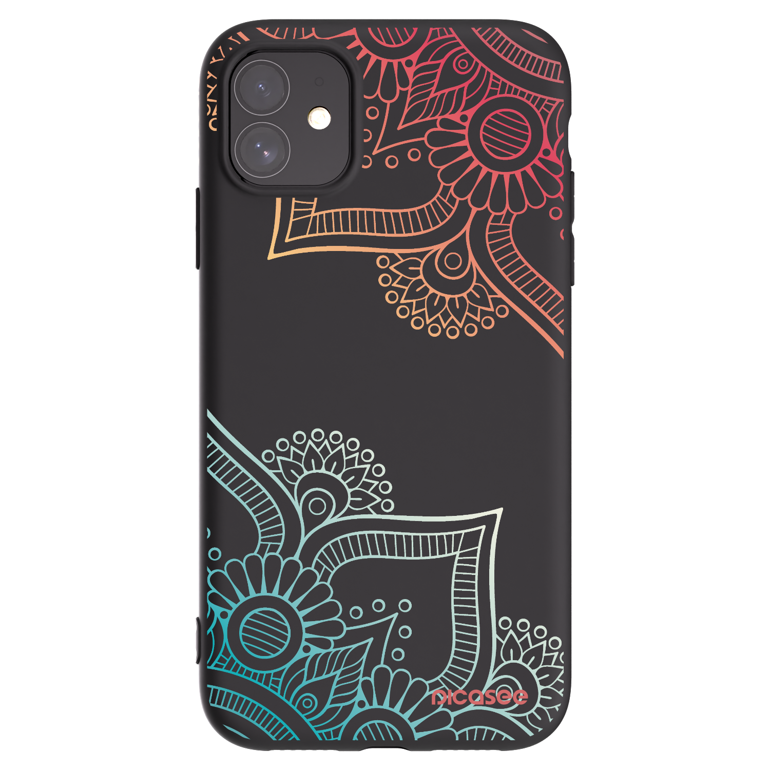 Picasee silikonový černý obal pro Apple iPhone 11 - Květinový vzor