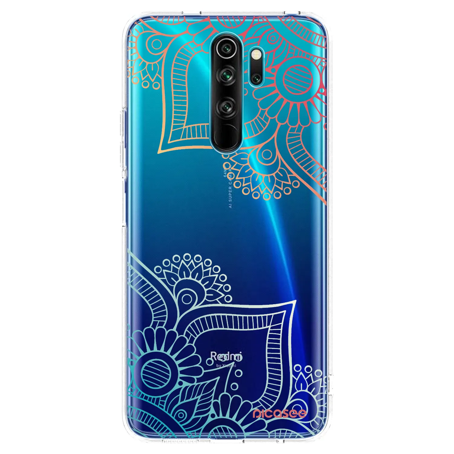 Picasee silikonový průhledný obal pro Xiaomi Redmi Note 8 Pro - Květinový vzor