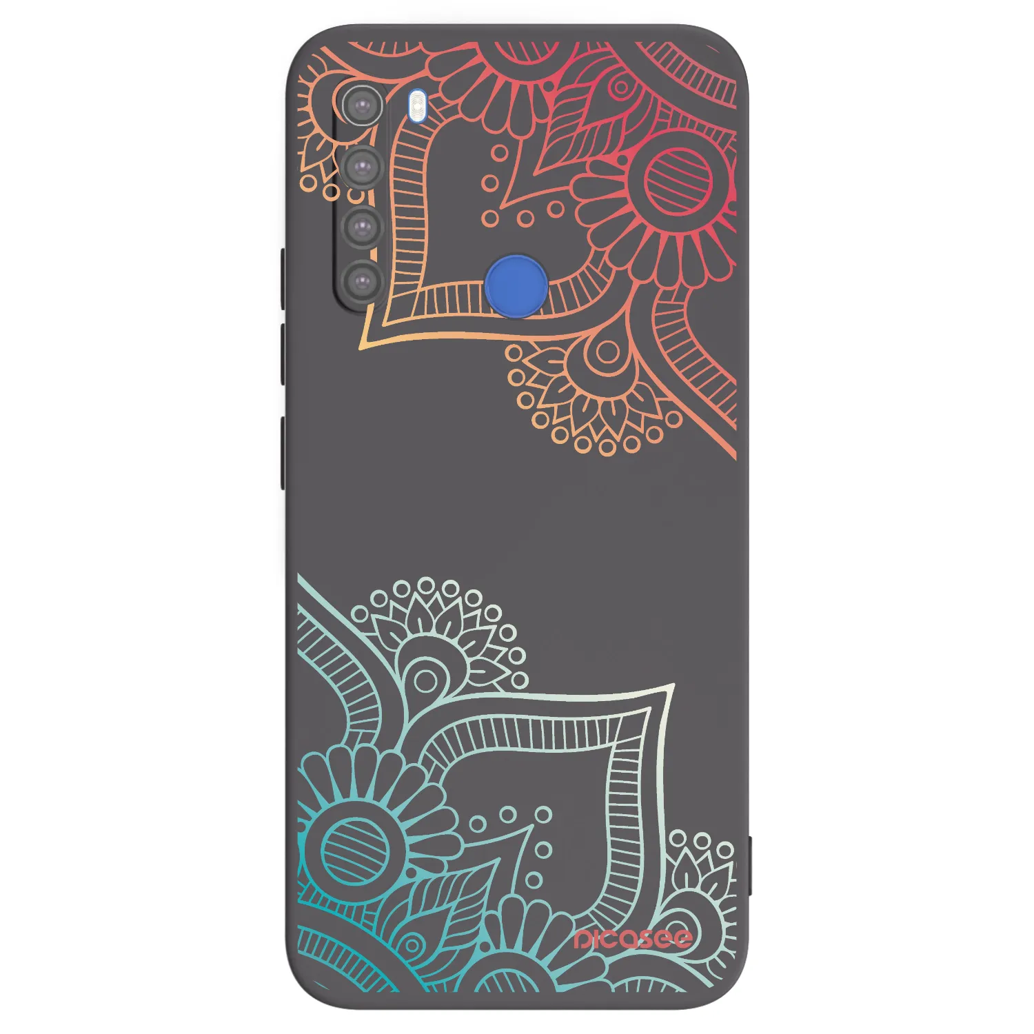 Picasee silikonový černý obal pro Xiaomi Redmi Note 8T - Květinový vzor