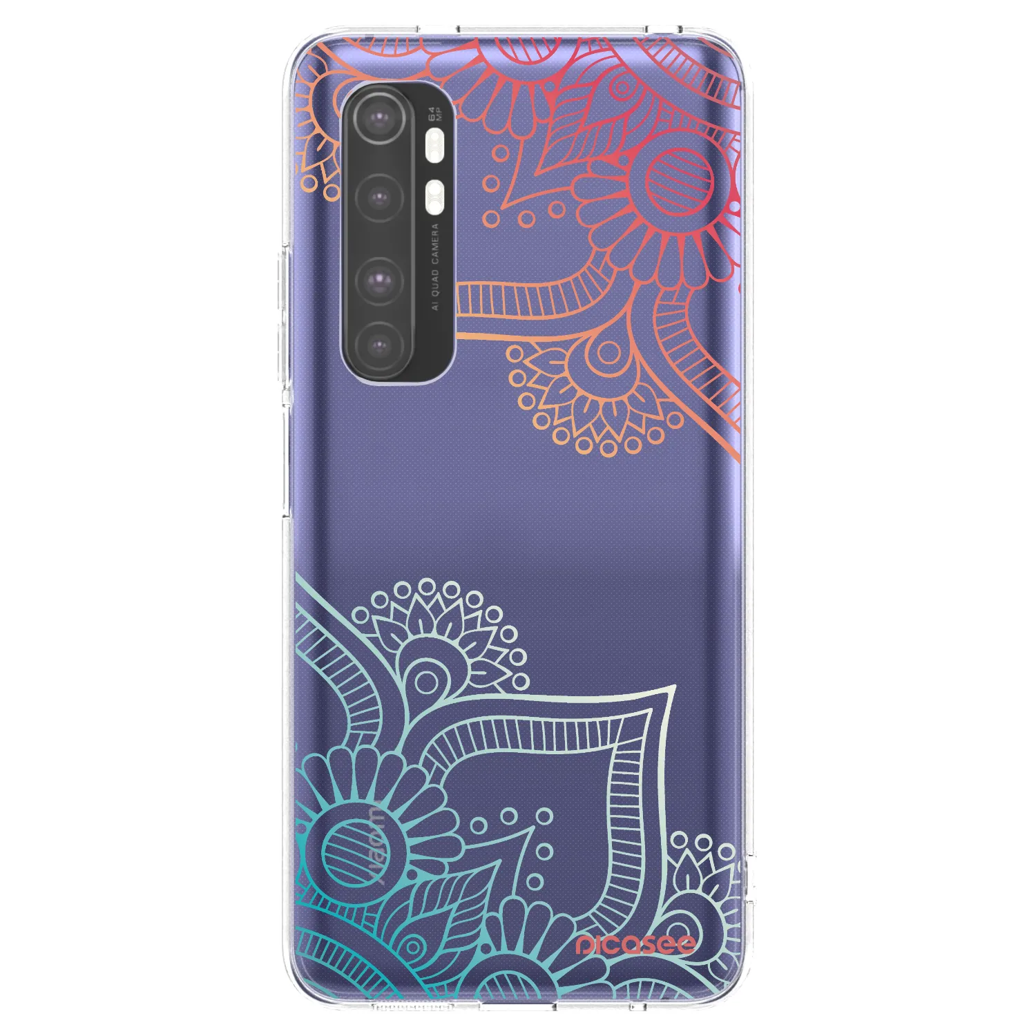 Picasee silikonový průhledný obal pro Xiaomi Mi Note 10 Lite - Květinový vzor