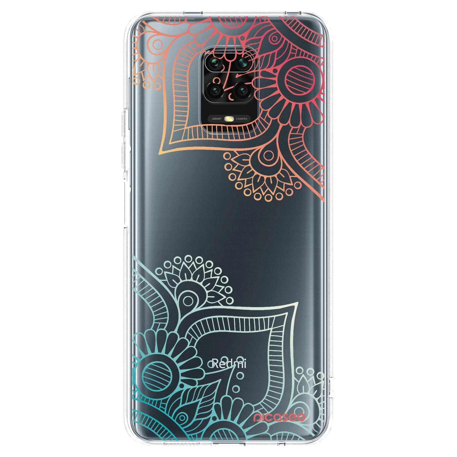 Picasee silikonový průhledný obal pro Xiaomi Redmi Note 9S - Květinový vzor