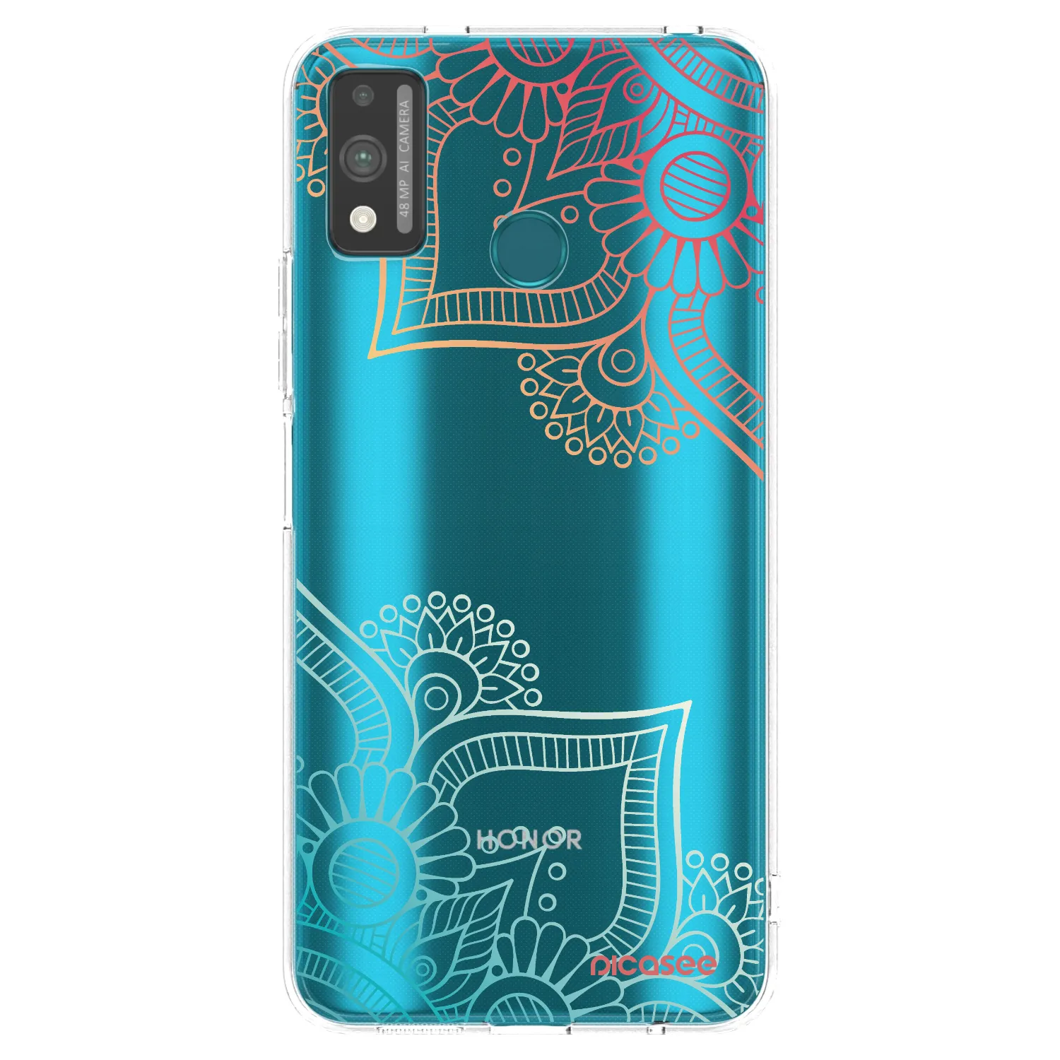 Picasee silikonový průhledný obal pro Honor 9X Lite - Květinový vzor