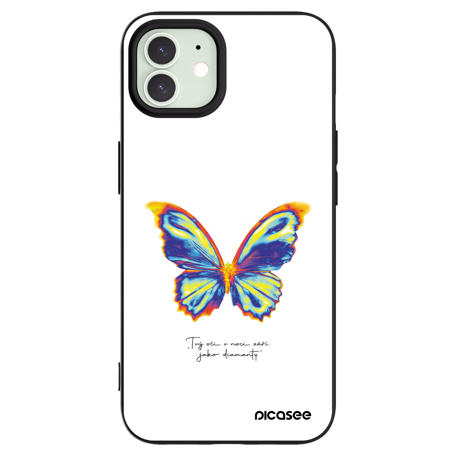 Picasee silikonový černý obal pro Apple iPhone 12 - Diamanty White