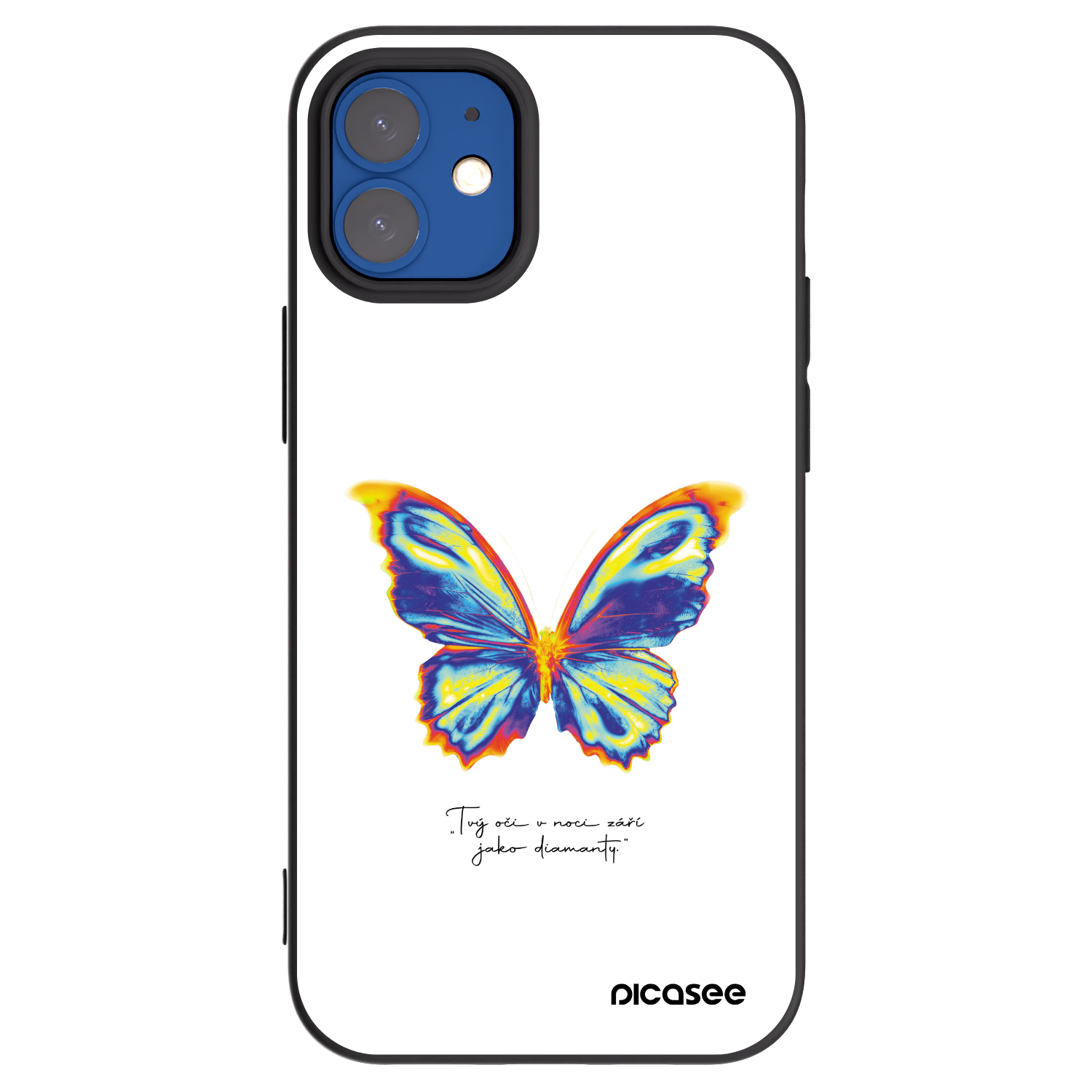 Picasee silikonový černý obal pro Apple iPhone 12 mini - Diamanty White